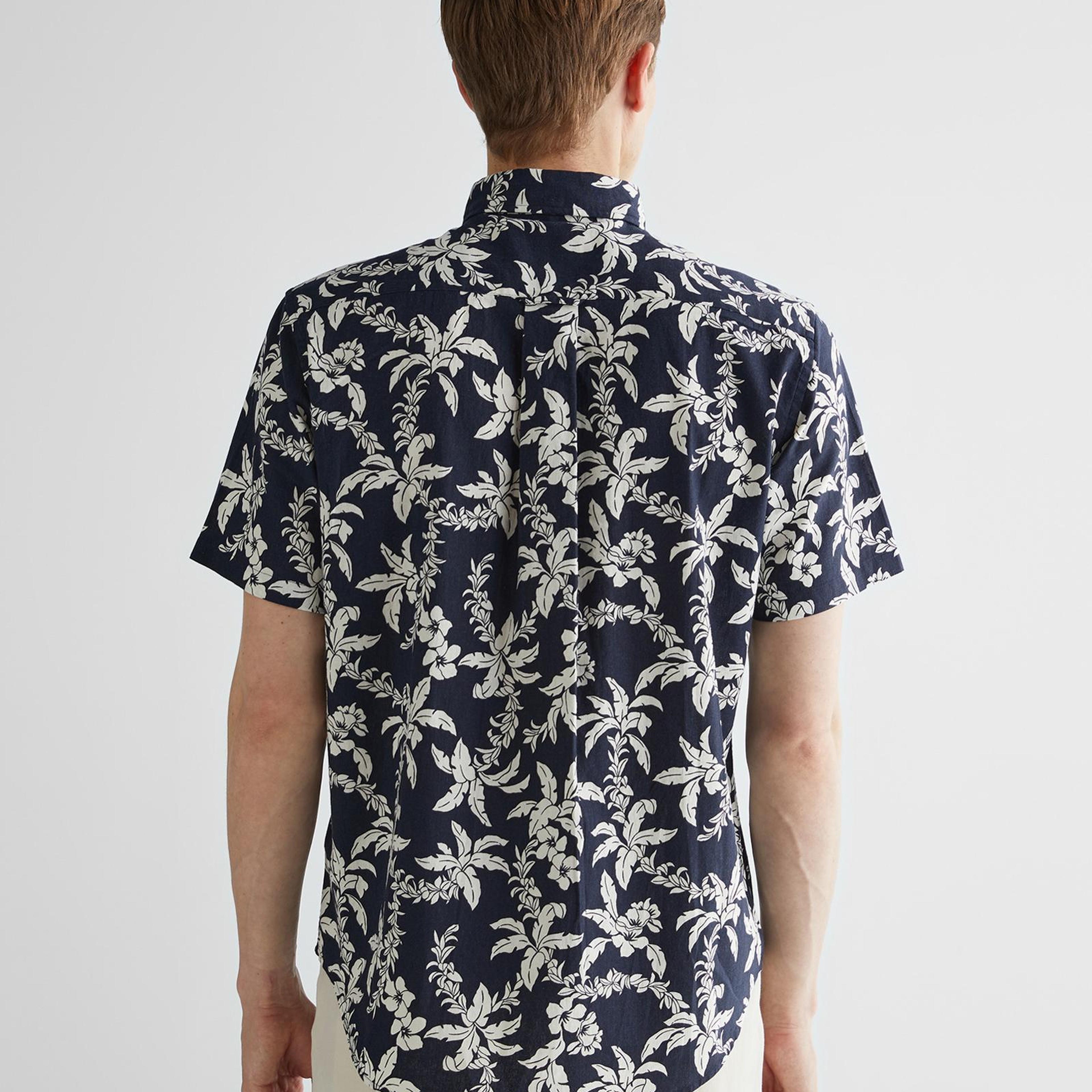 GANT Erkek Lacivert Regular Fit Klasik Yaka Desenli Gömlek