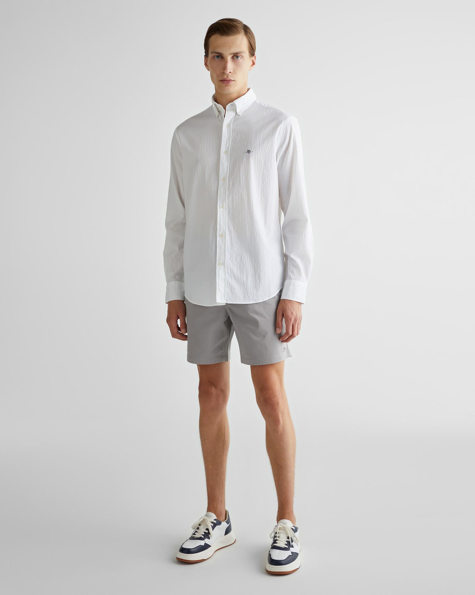 GANT Erkek Beyaz Regular Fit Düğmeli Yaka Gömlek