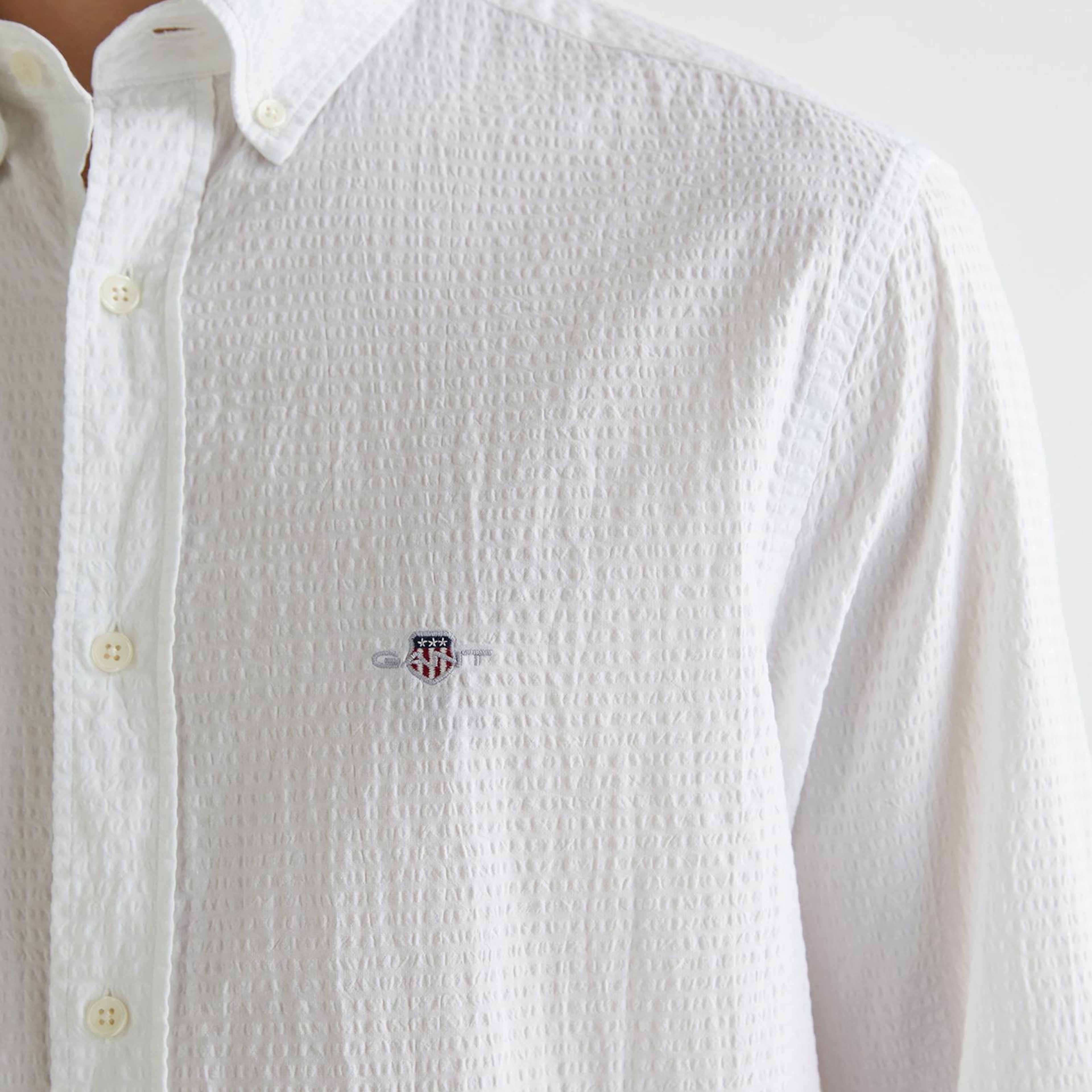 GANT Erkek Beyaz Regular Fit Düğmeli Yaka Gömlek