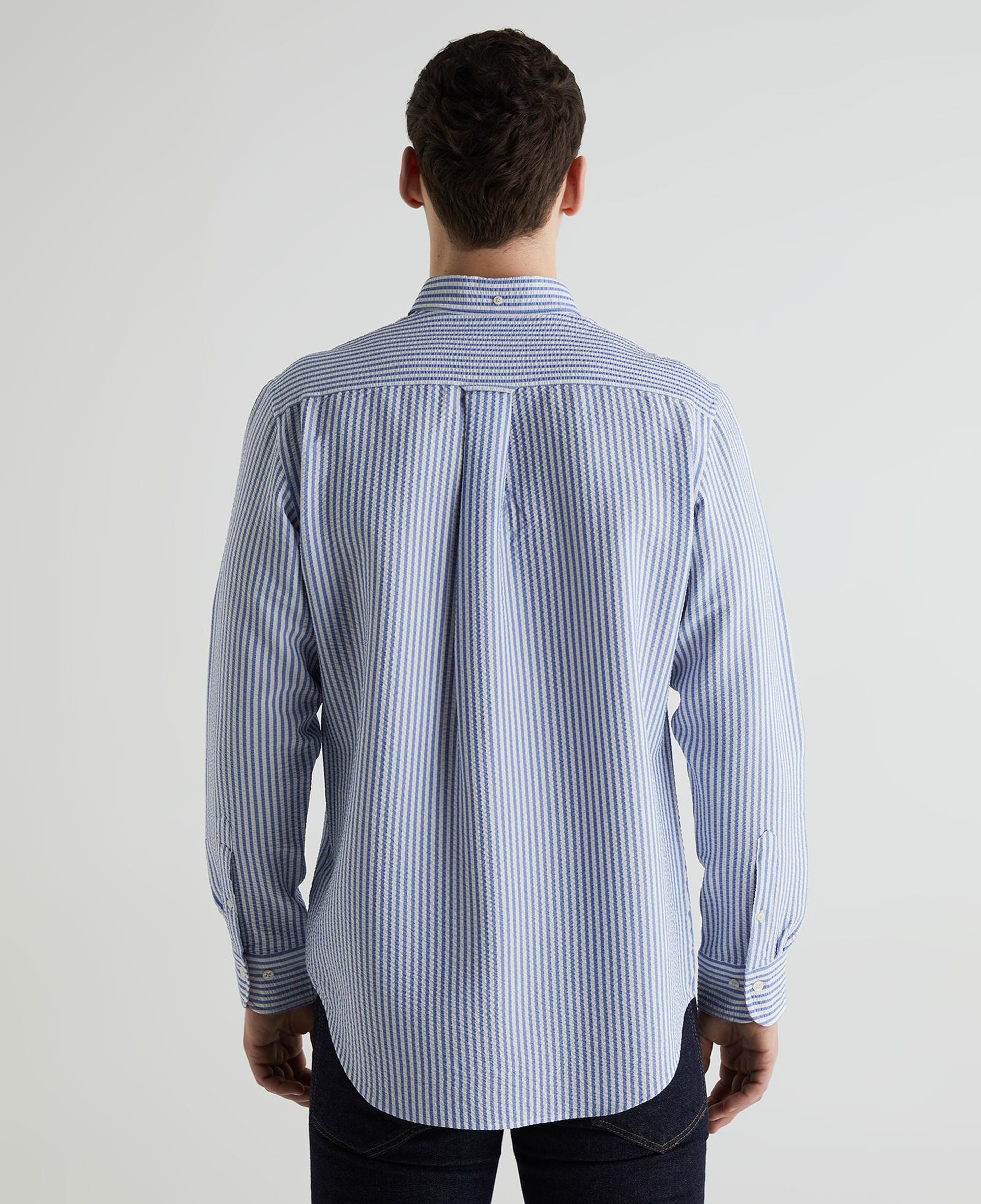 GANT Erkek Mavi Regular Fit Çizgili Logolu Gömlek