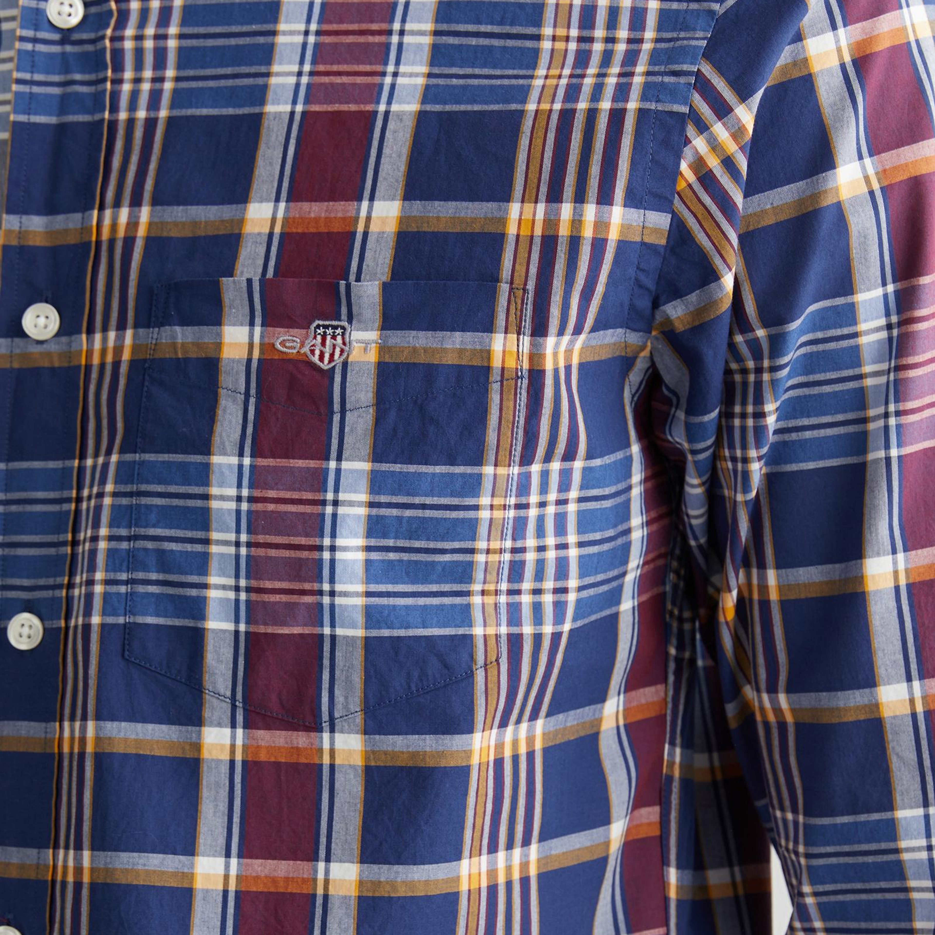 GANT Erkek Yeşil Regular Fit Düğmeli Yaka Çizgili Gömlek