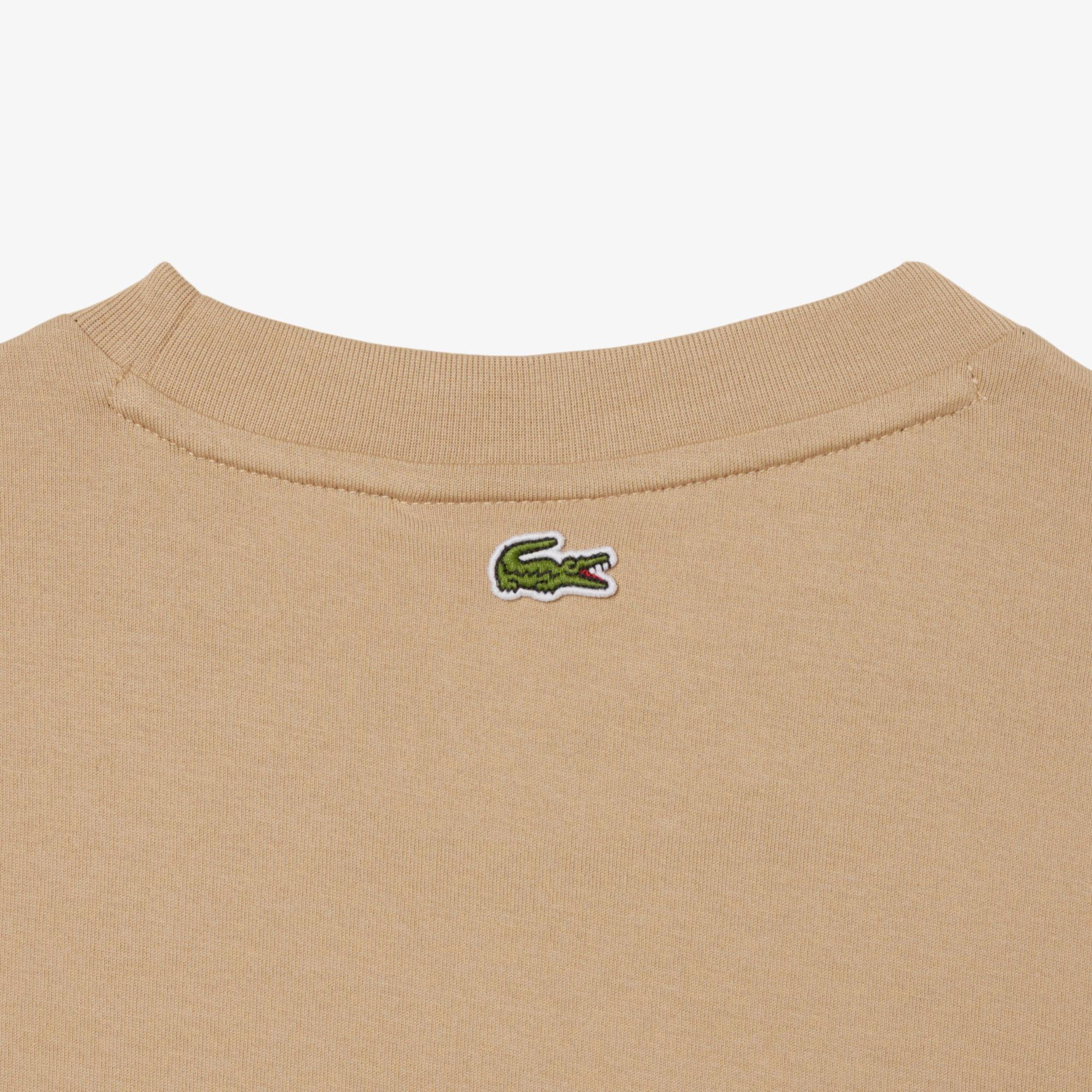 Lacoste Print Cotton Kadın Bej T-Shirt
