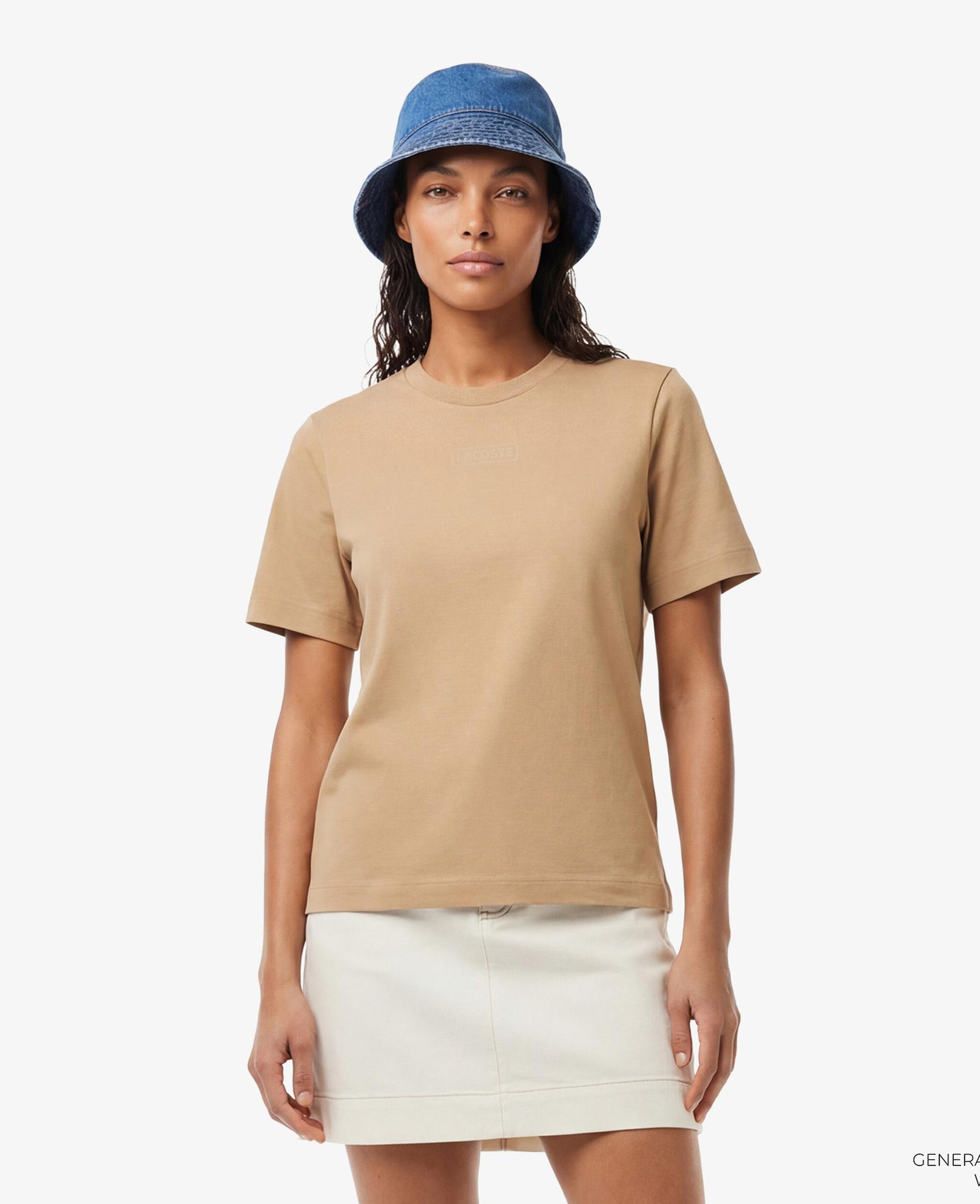 Lacoste Print Cotton Kadın Bej T-Shirt