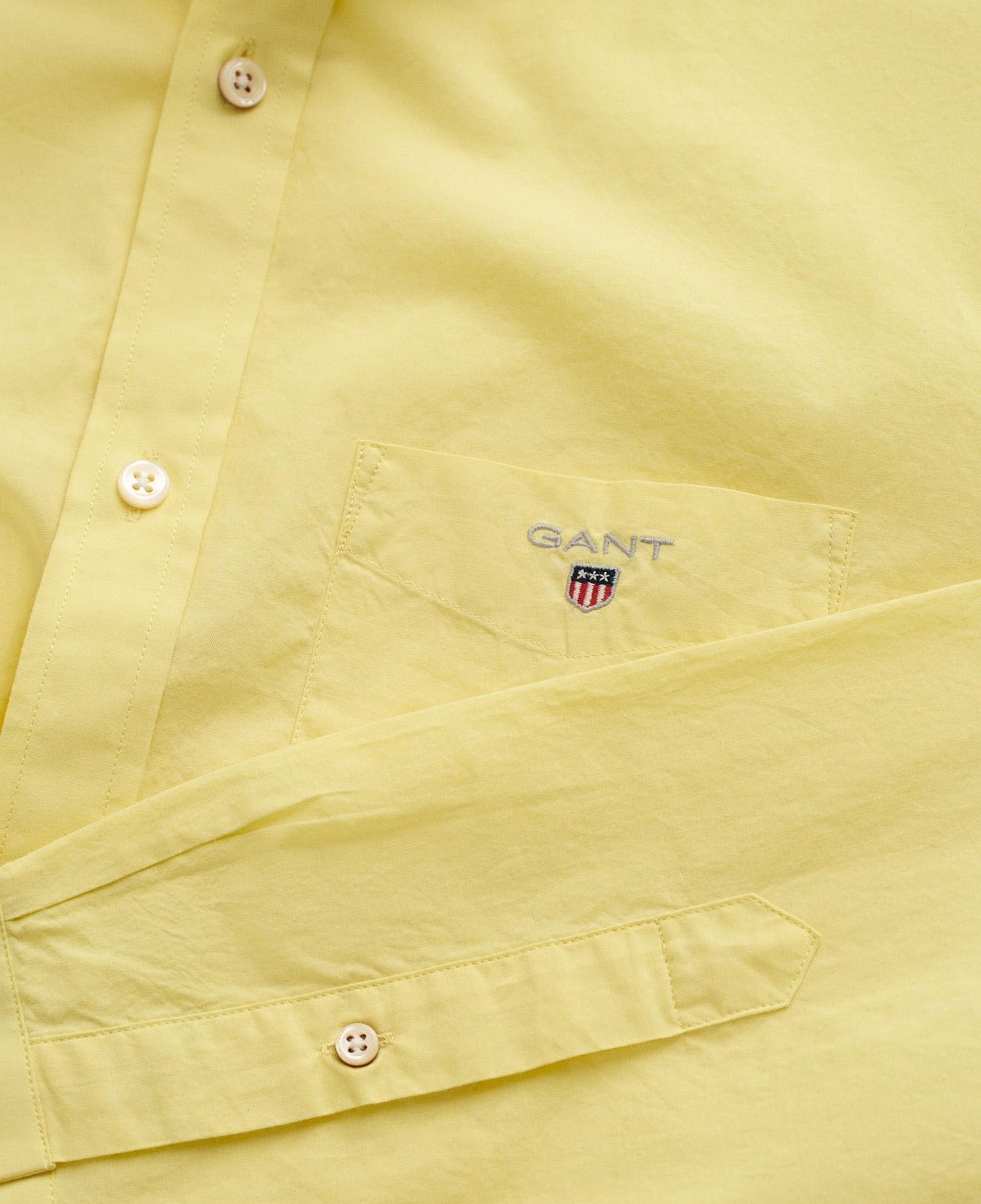 GANT Erkek Sarı Regular Fit Düğmeli Yaka Broadcloth Gömlek