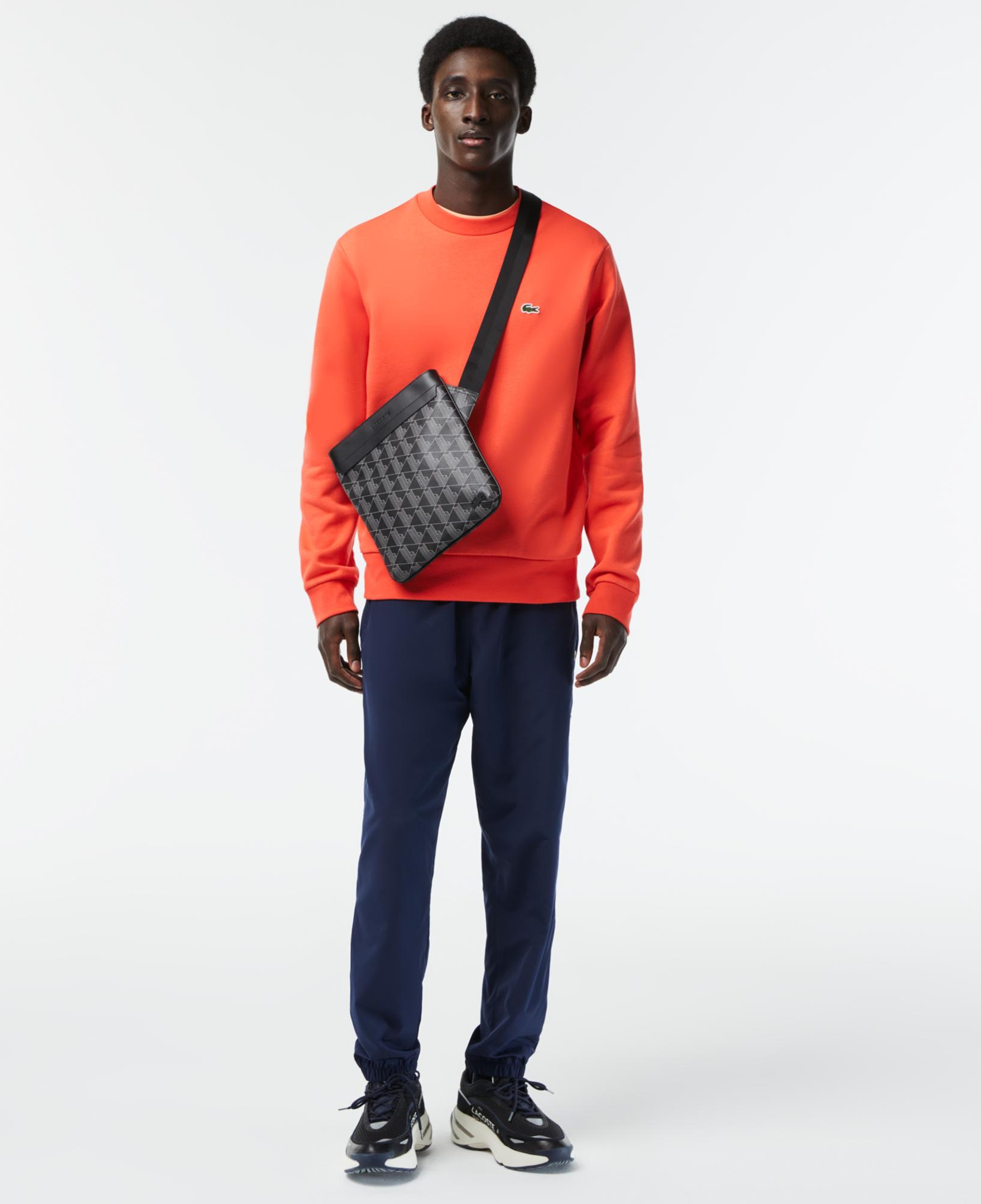 The Blend Erkek Monogram Siyah Postacı Çantası