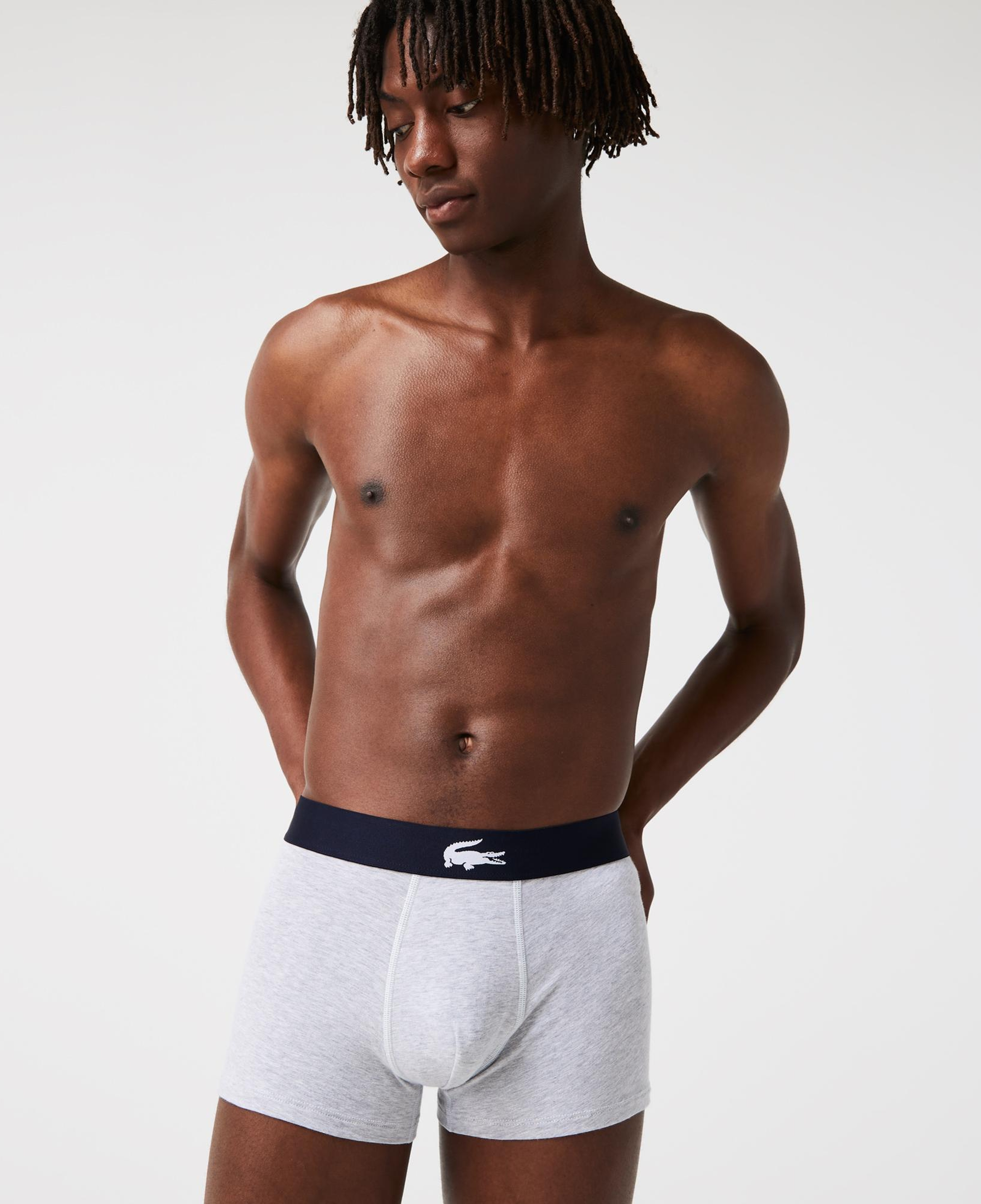 Lacoste Erkek Desenli 3'lü Lacivert Boxer