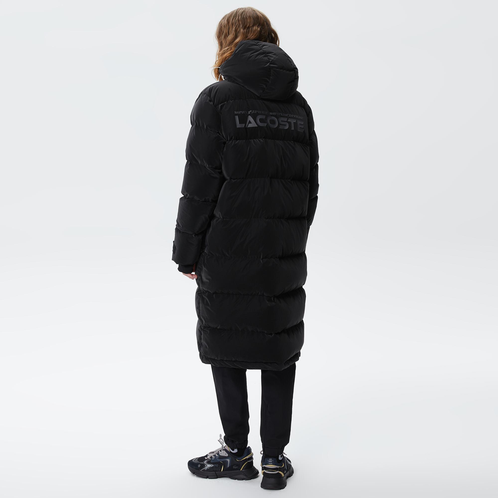 Kadın Kapüşonlu Kapitone Siyah Mont