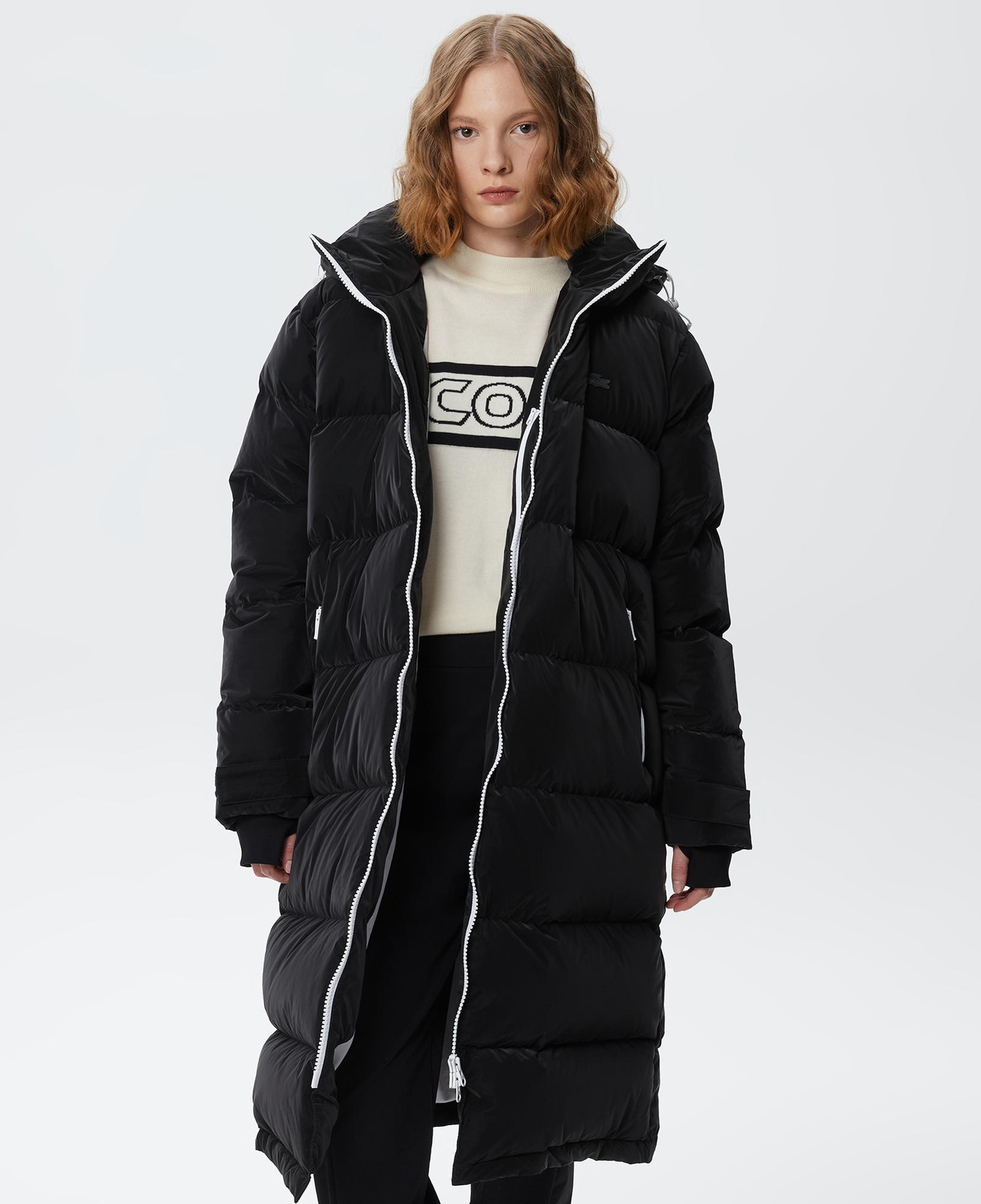 Kadın Kapüşonlu Kapitone Siyah Mont