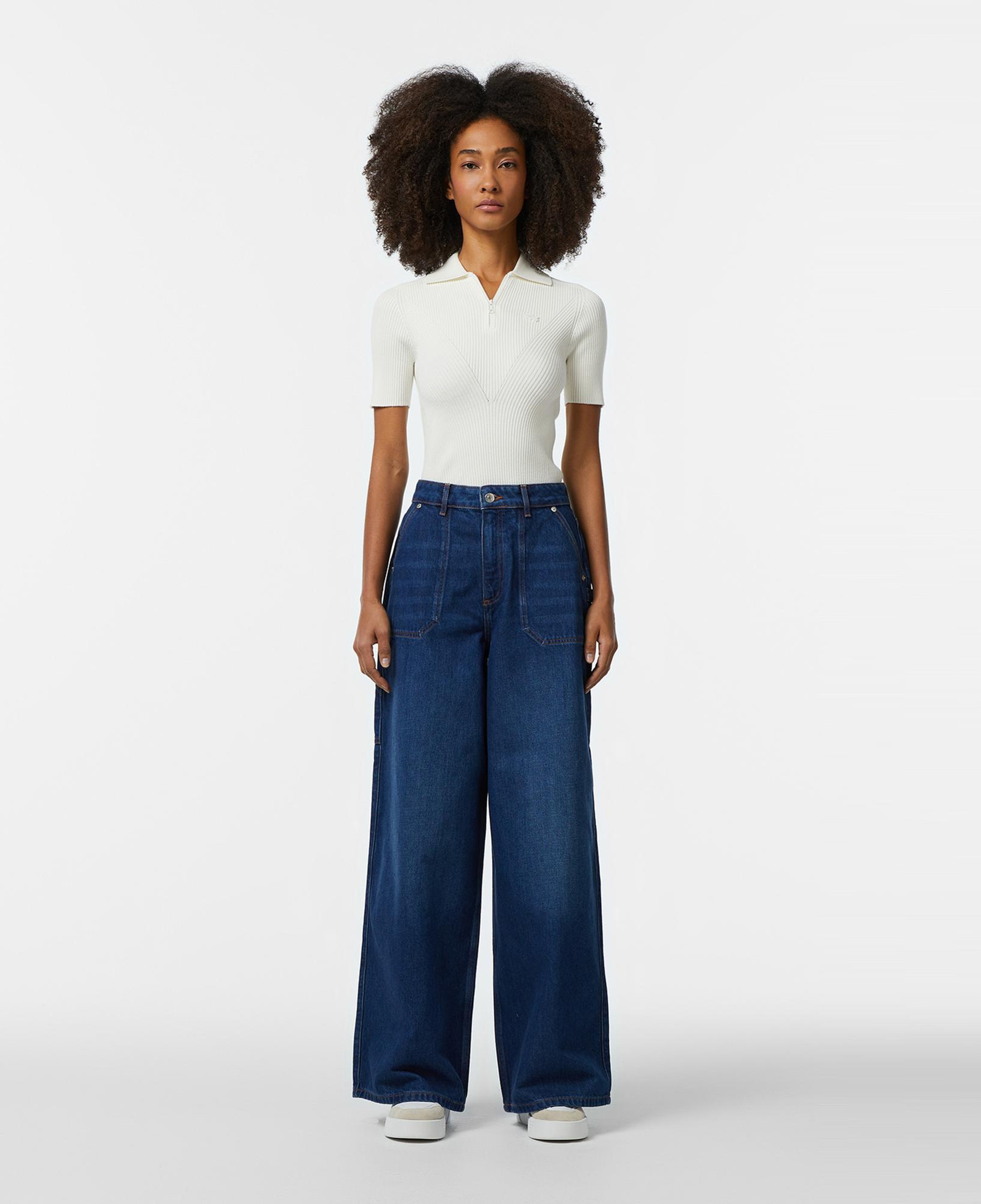 Kadın Wide Fit Mavi Jean Pantolon