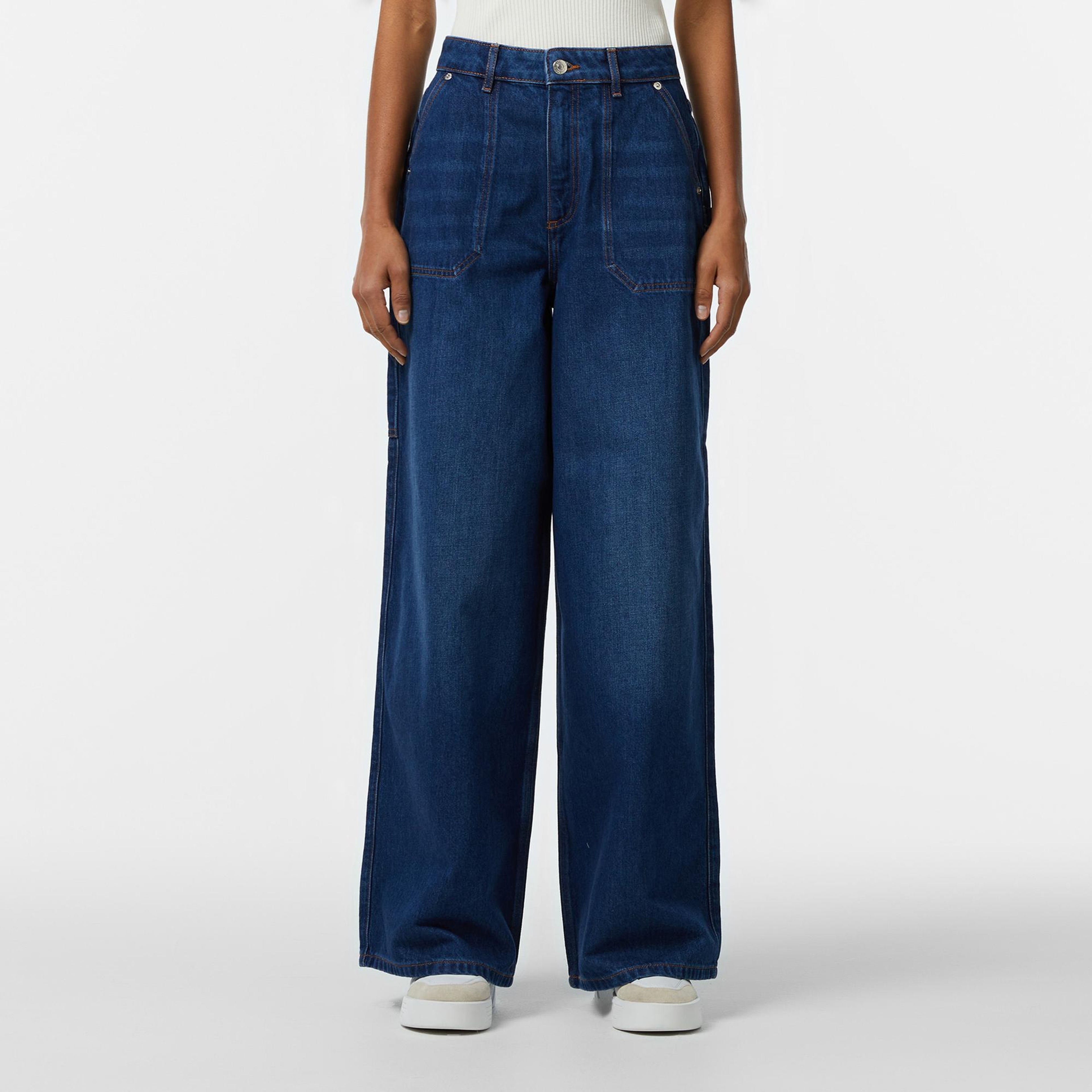 Kadın Wide Fit Mavi Jean Pantolon