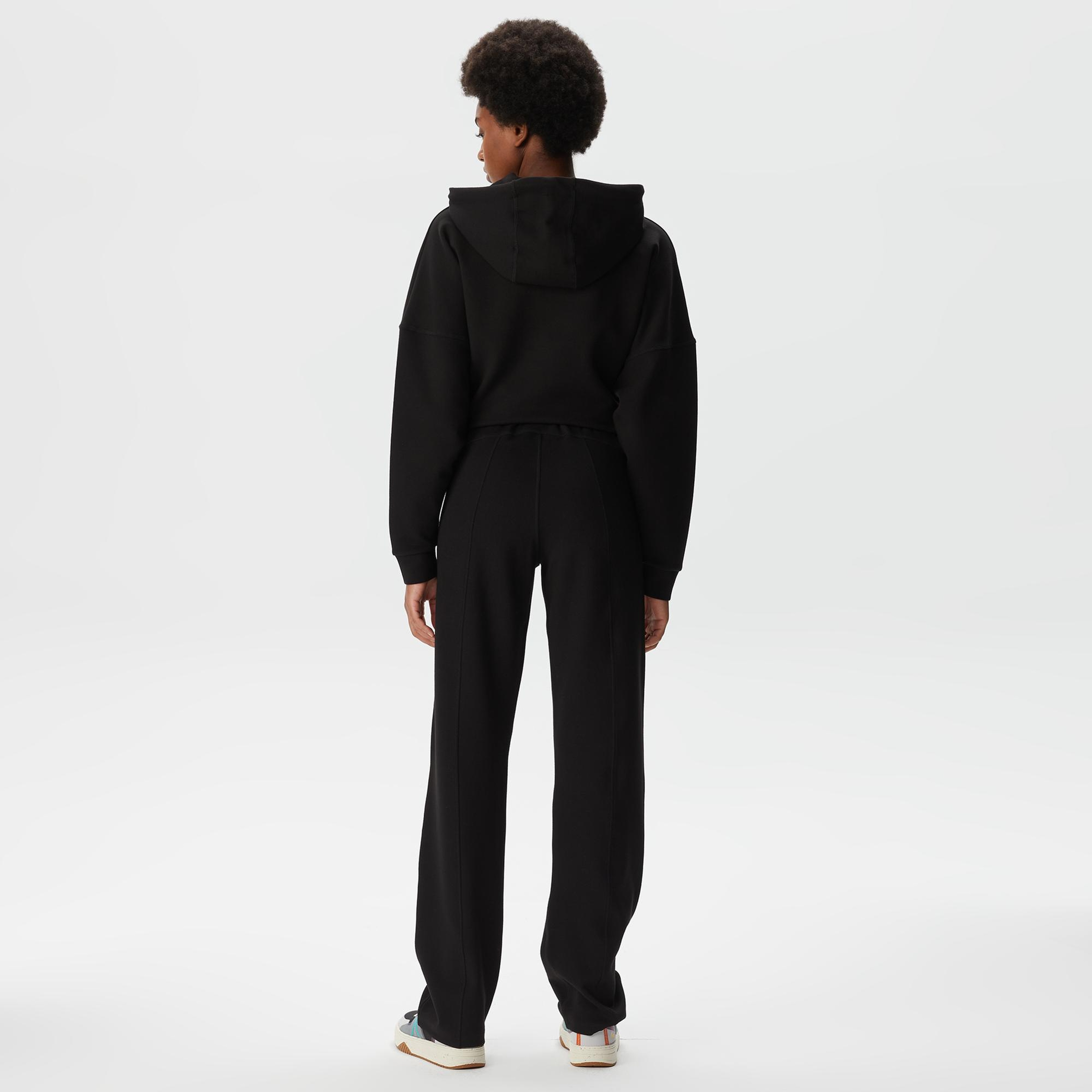 Kadın İspanyol Paça Siyah Eşofman Altı