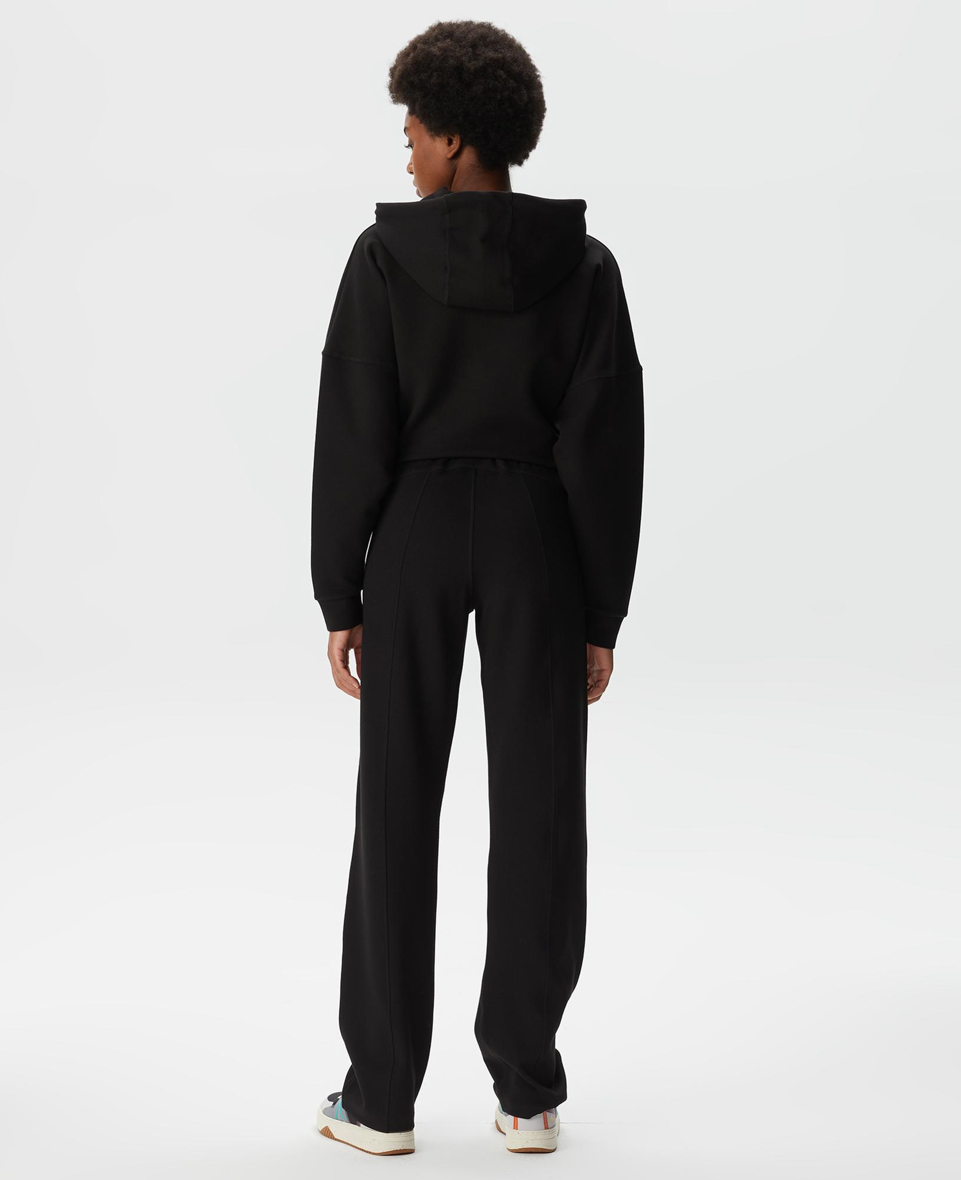 Kadın İspanyol Paça Siyah Eşofman Altı