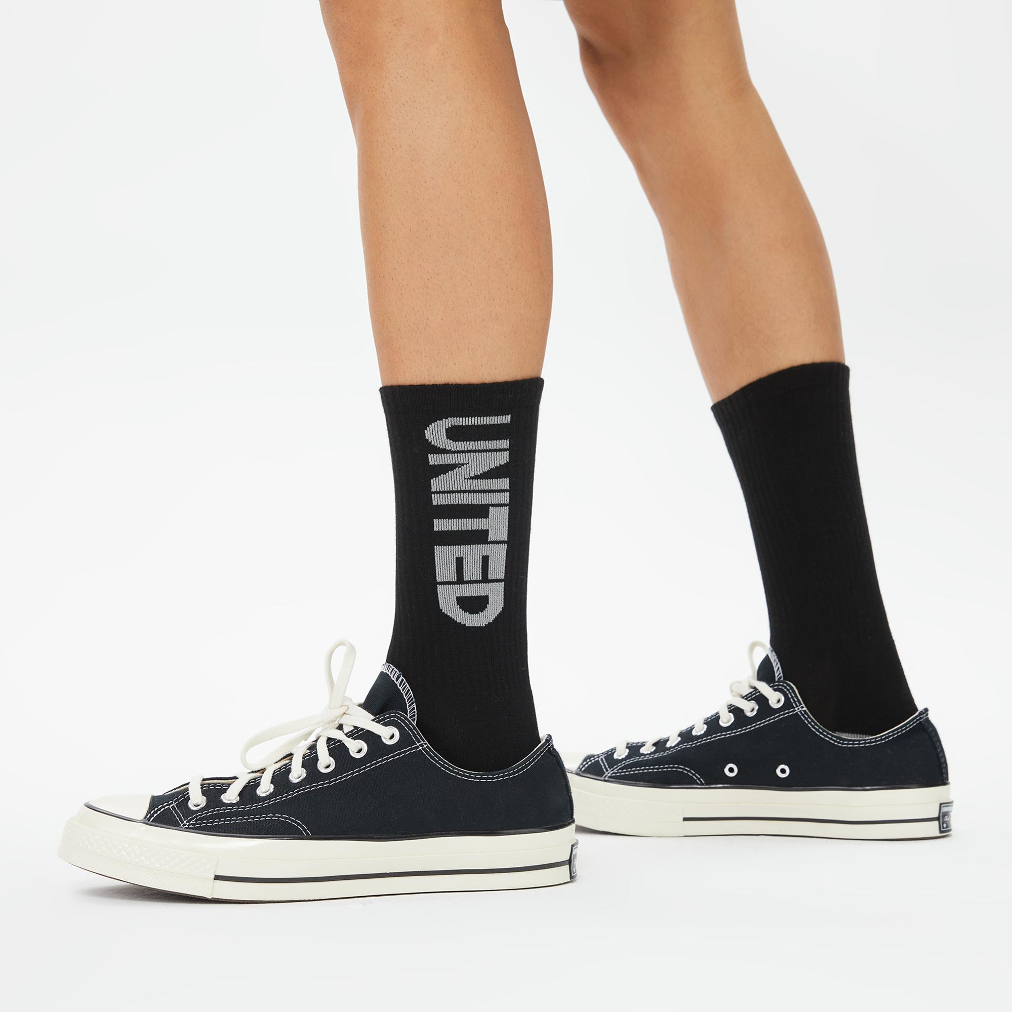 United4 Cure Unisex Siyah/Gri/Beyaz 3'lü Çorap