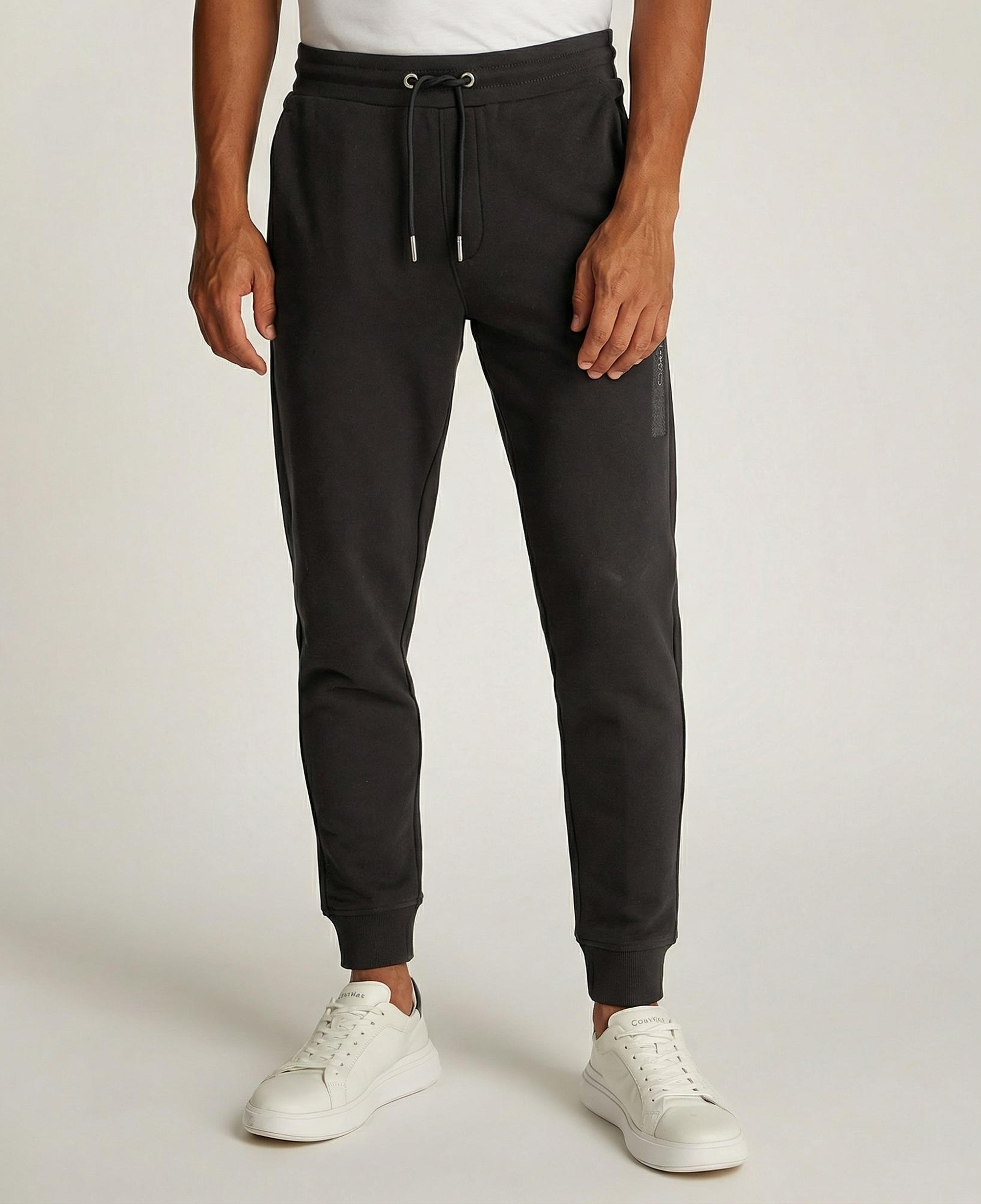 Calvin Klein Structured Embroidery Sweats Erkek Siyah Eşofman Altı