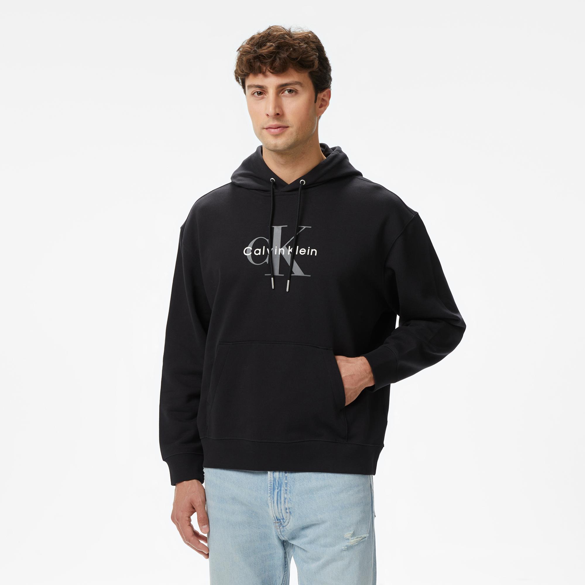 Calvin Klein Monologo Terry Erkek Siyah Sweatshirt