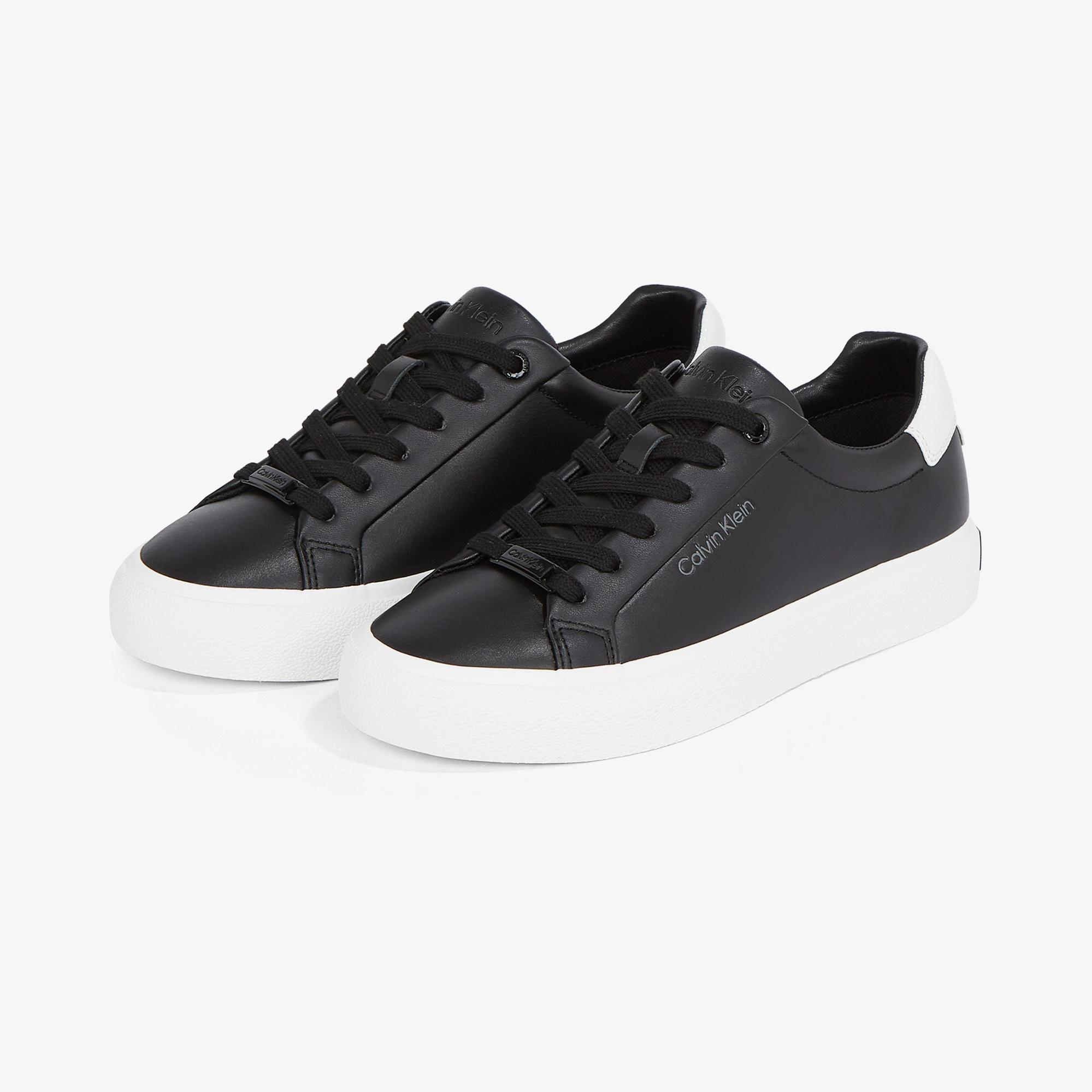 Calvin Klein Lace Up Texture Kadın Siyah Sneaker