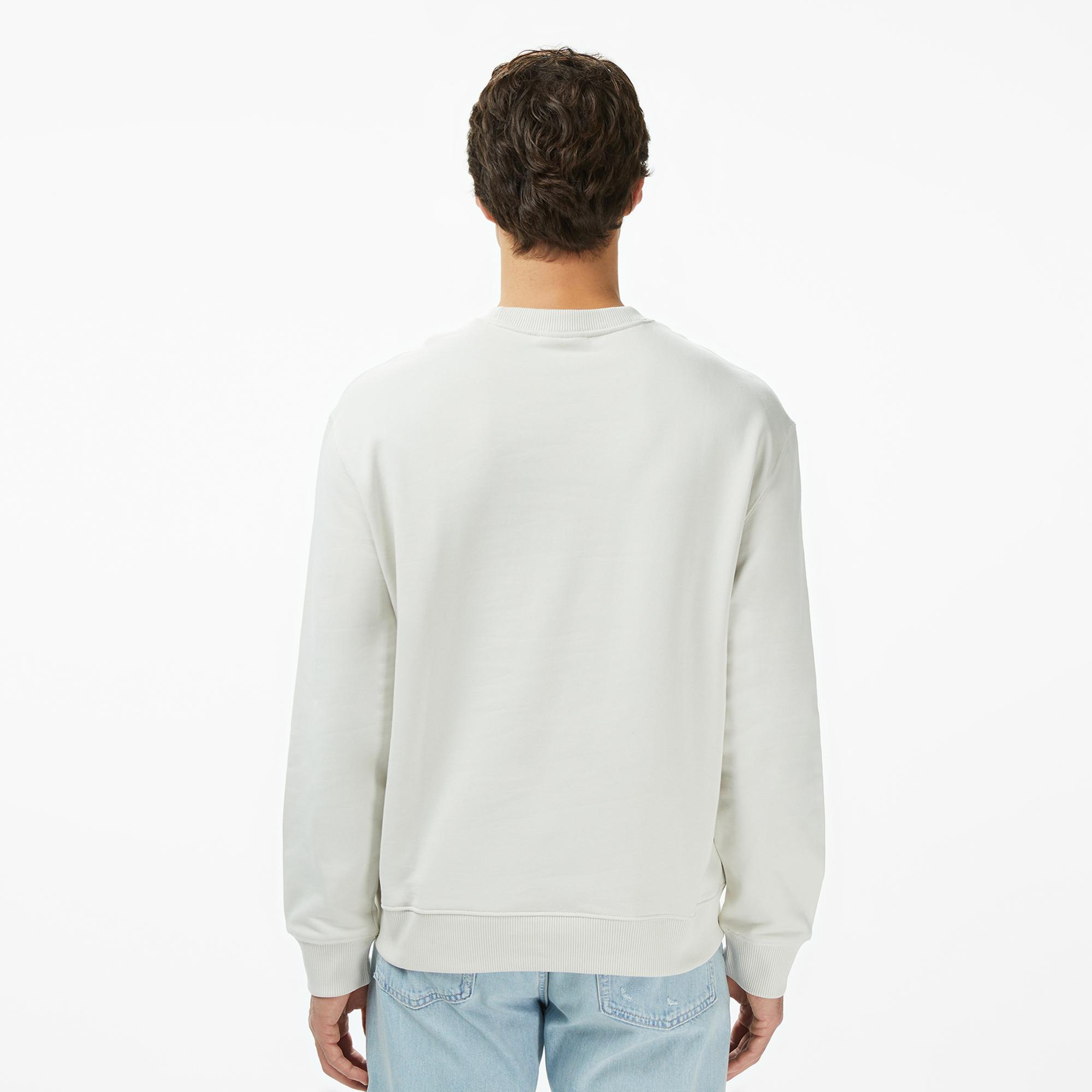 Calvin Klein Terry Monogram Erkek Beyaz Sweatshirt