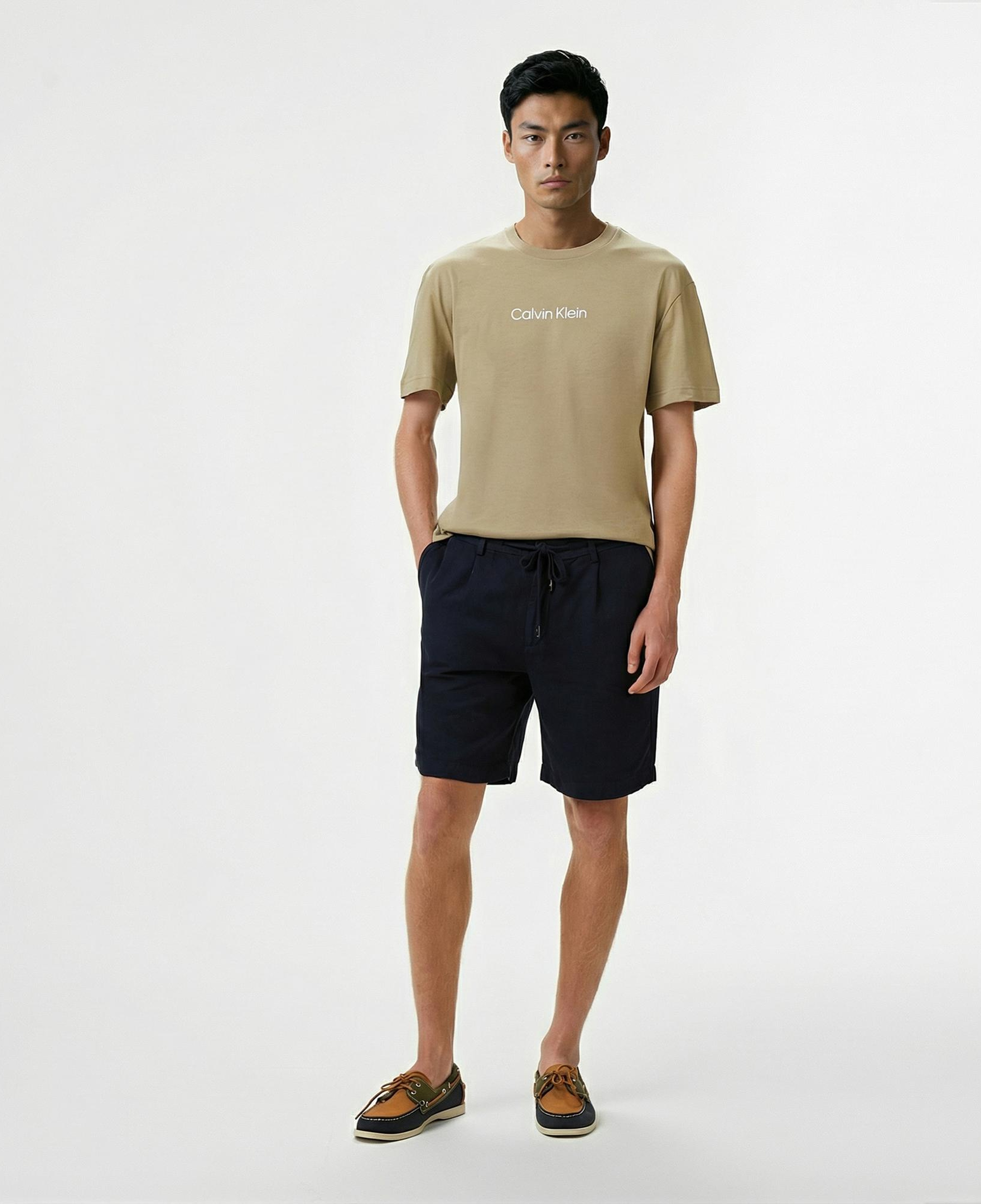 Calvin Klein Hero Logo Comfort Erkek Bej T-Shirt