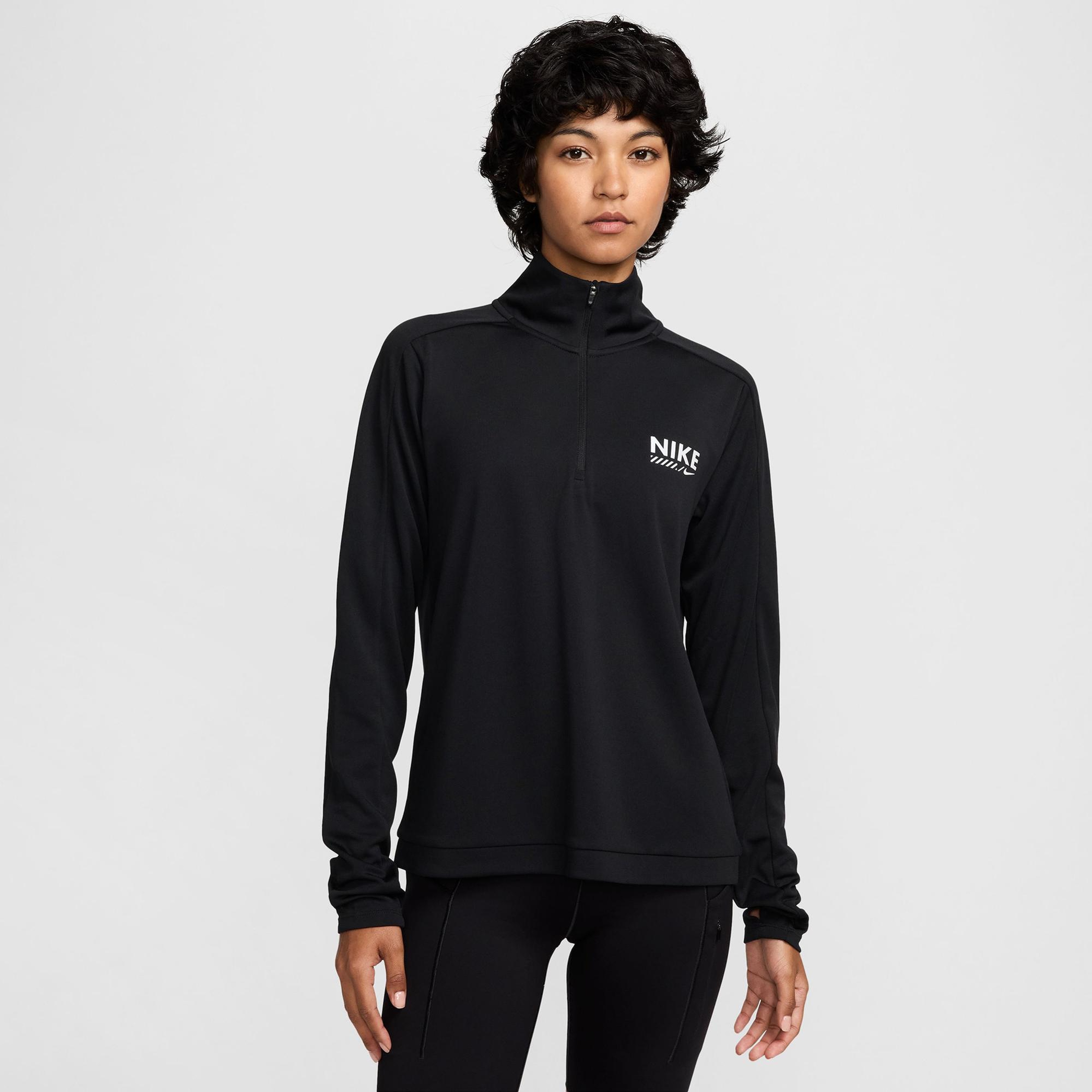 Nike Dri-Fit Pacer Kadın Siyah Uzun Kollu T-Shirt