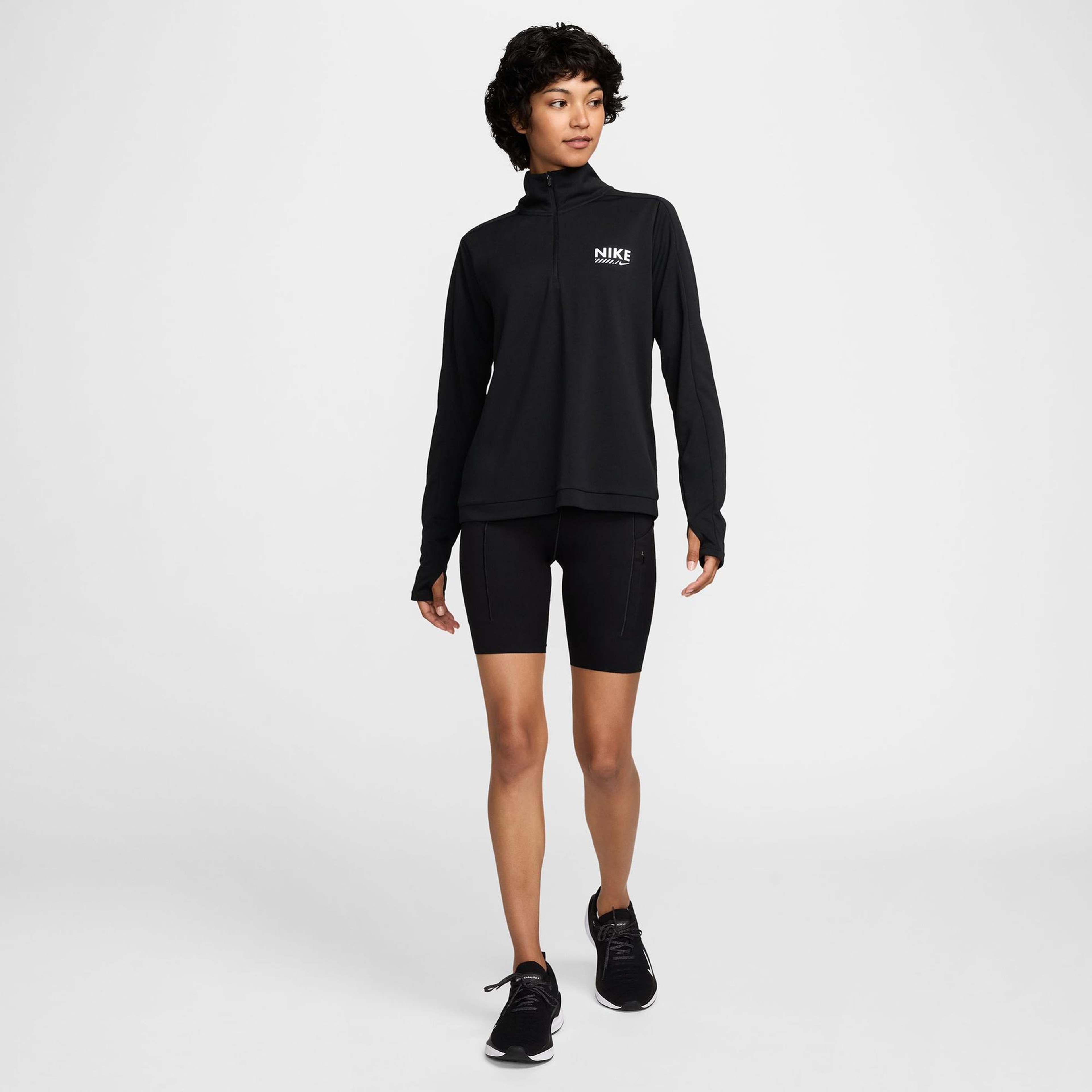 Nike Dri-Fit Pacer Kadın Siyah Uzun Kollu T-Shirt