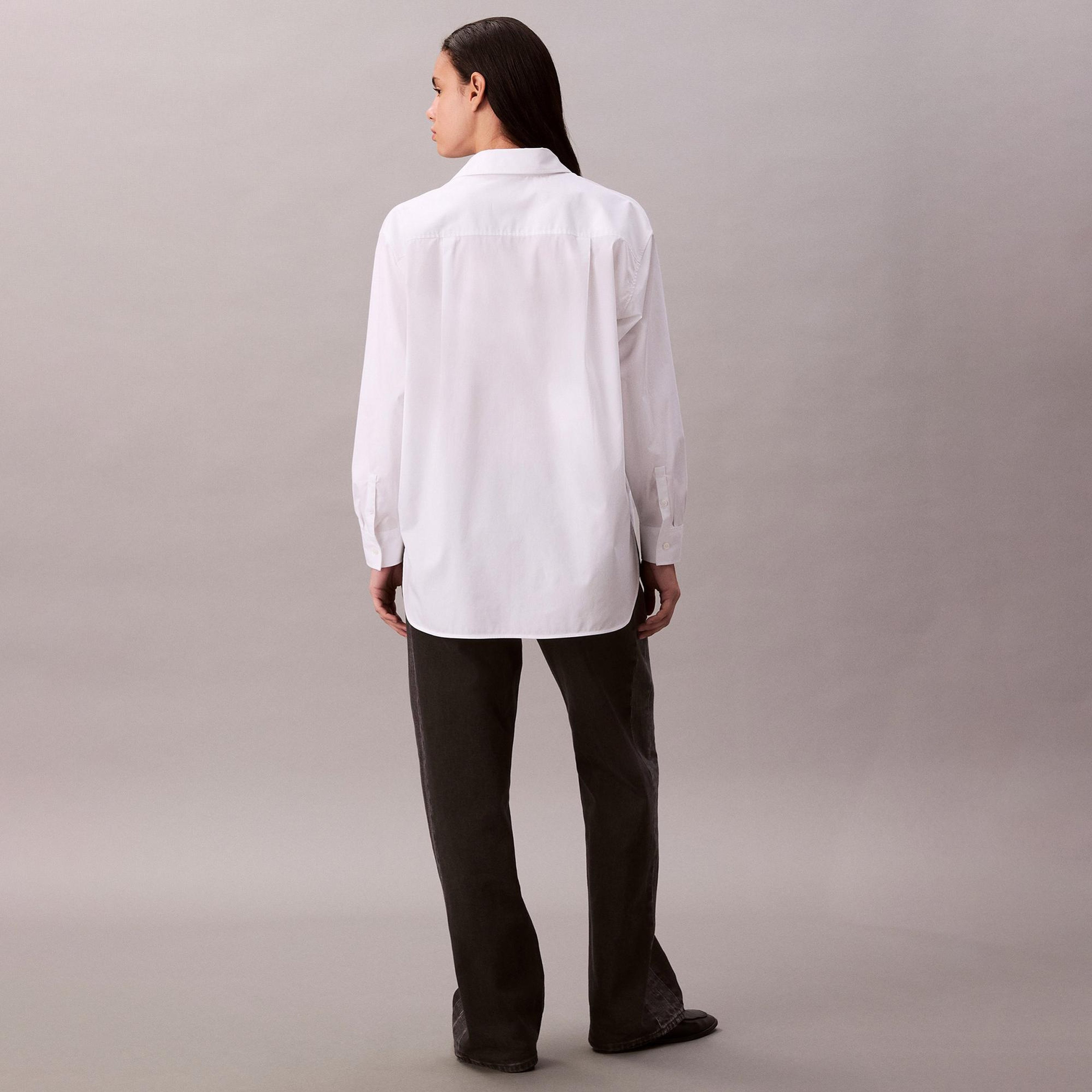 Calvin Klein Poplin Relaxed Kadın Beyaz Gömlek