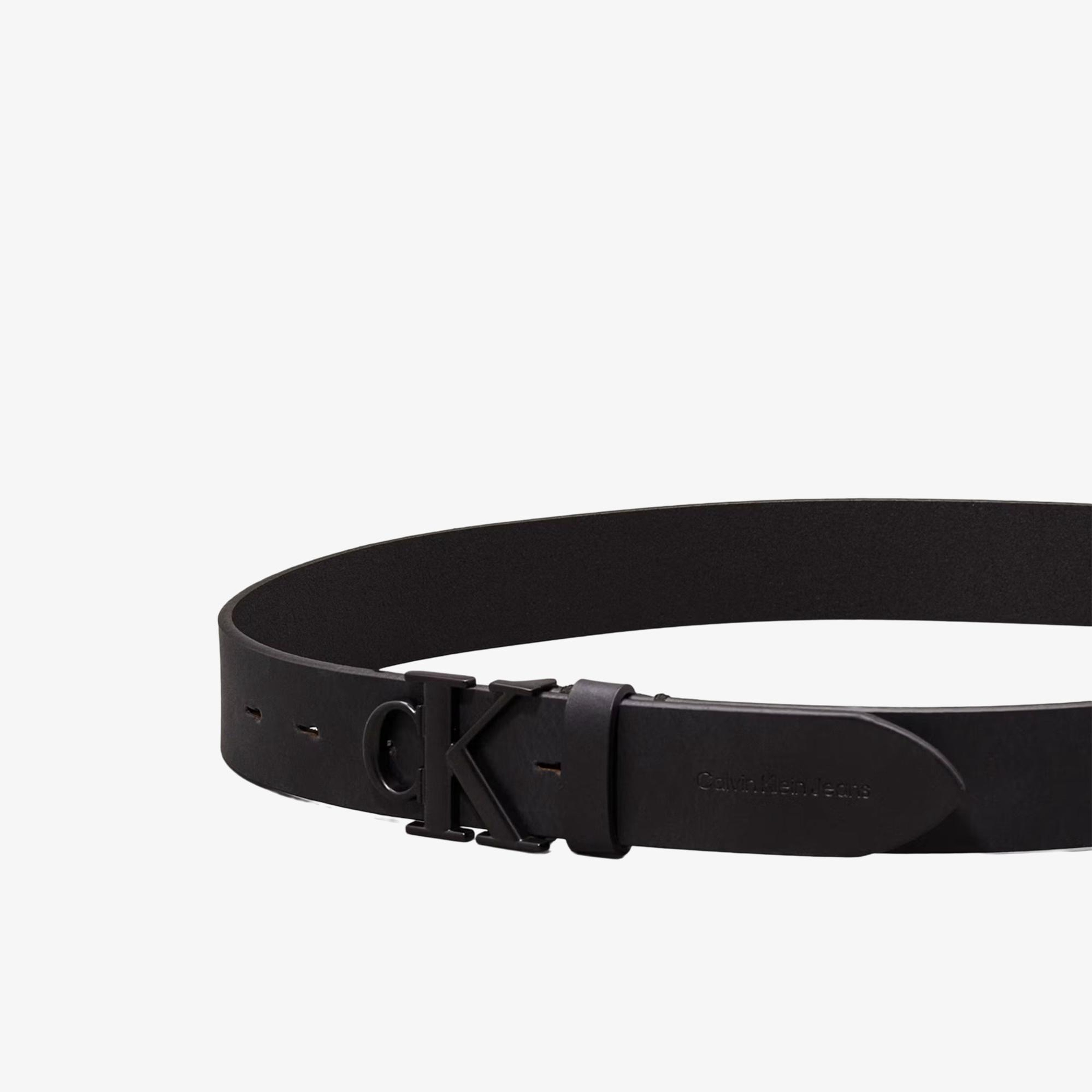 Calvin Klein Monogram Buckle Erkek Siyah Kemer