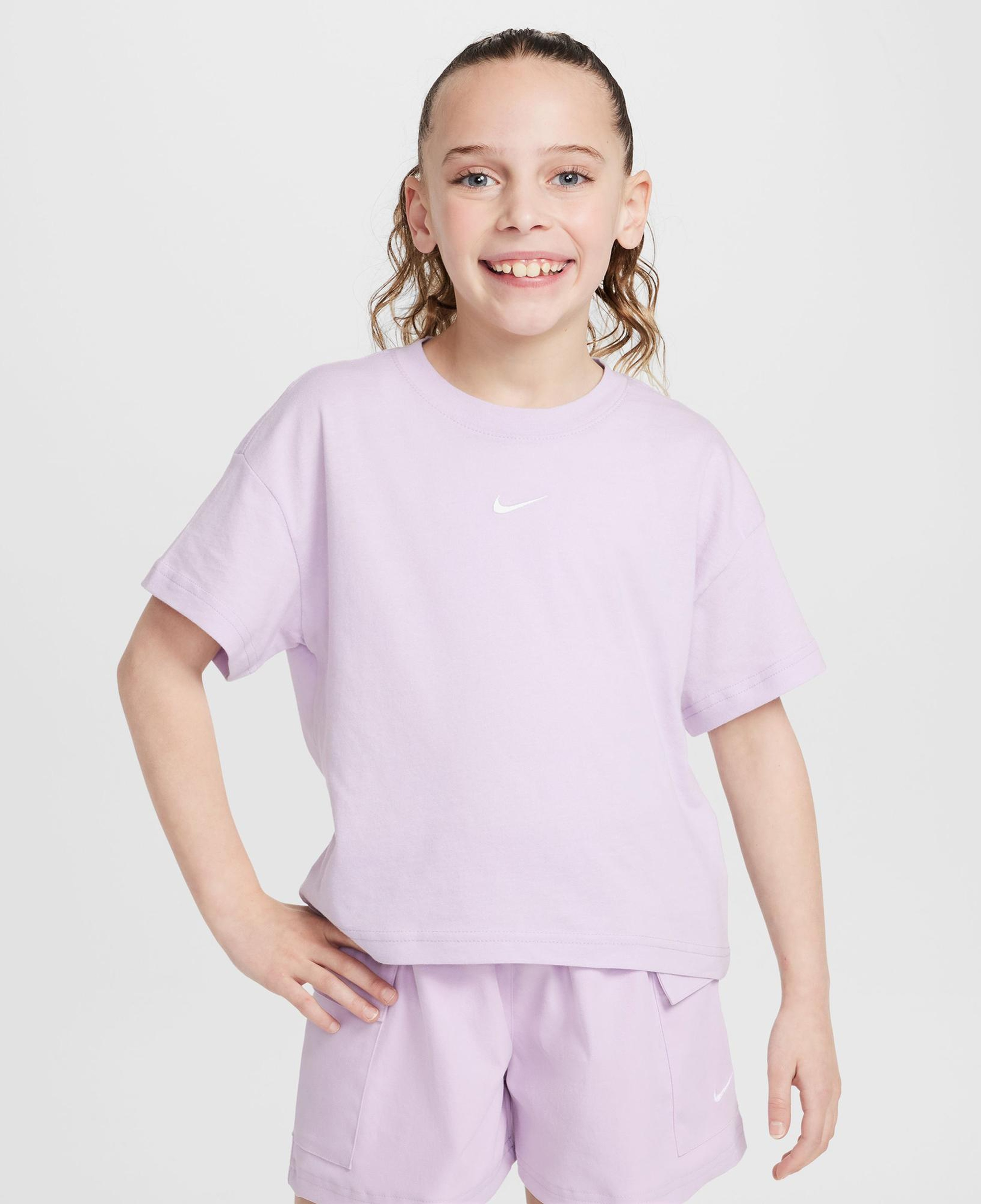 Nike Sportswear Boxy Essentials Çocuk Mor T-Shirt