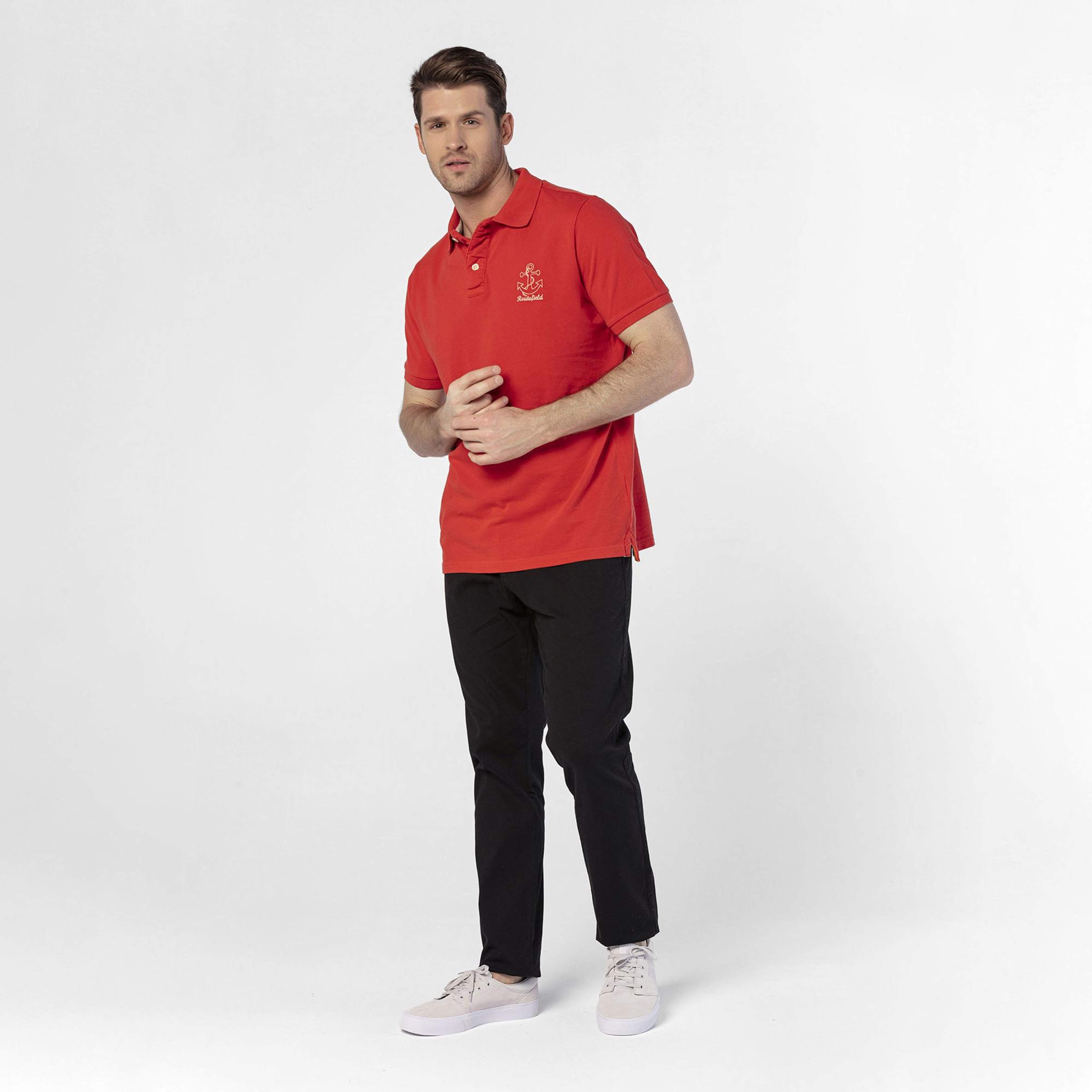 Routefield Piers Erkek Kırmızı Polo Tişört