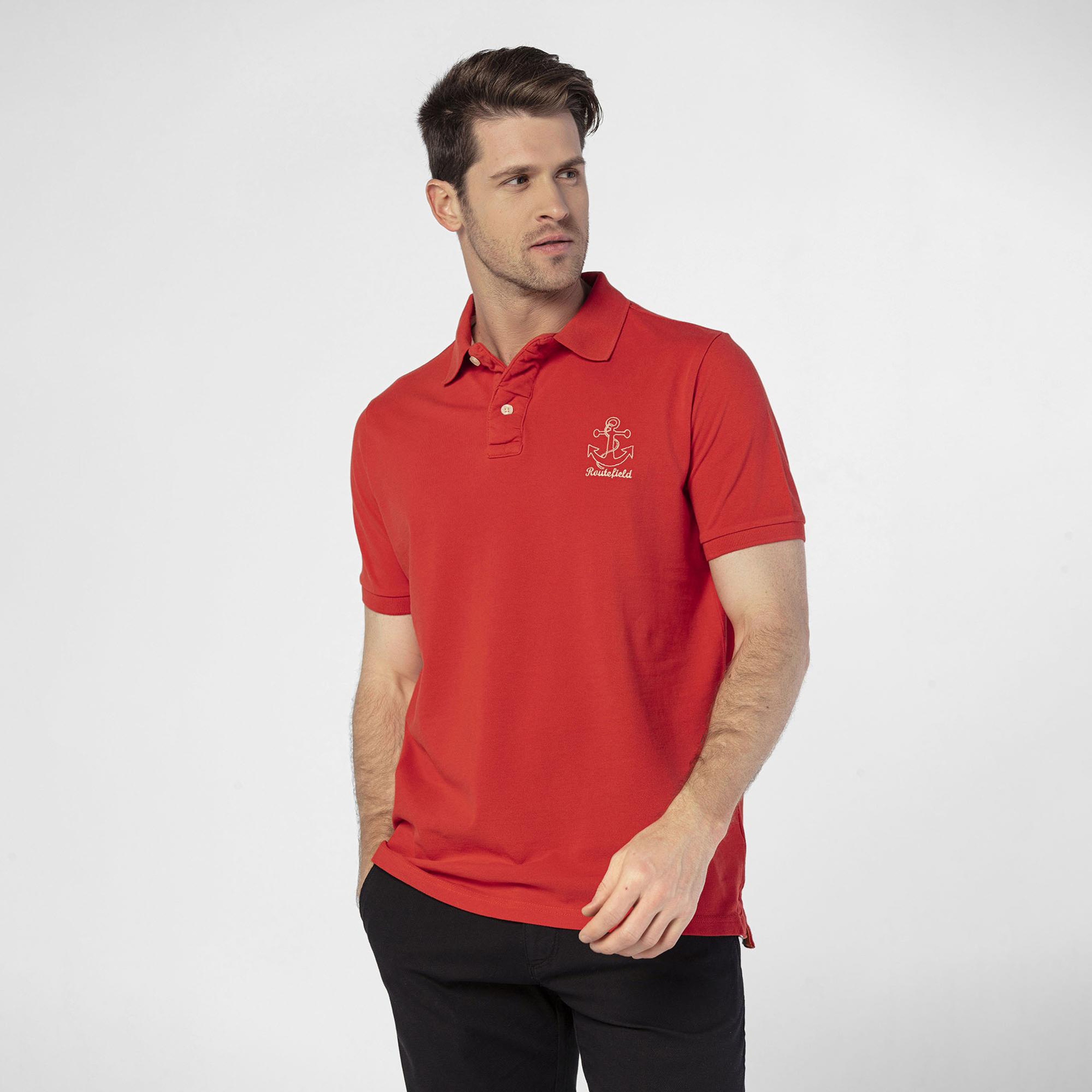 Routefield Piers Erkek Kırmızı Polo Tişört