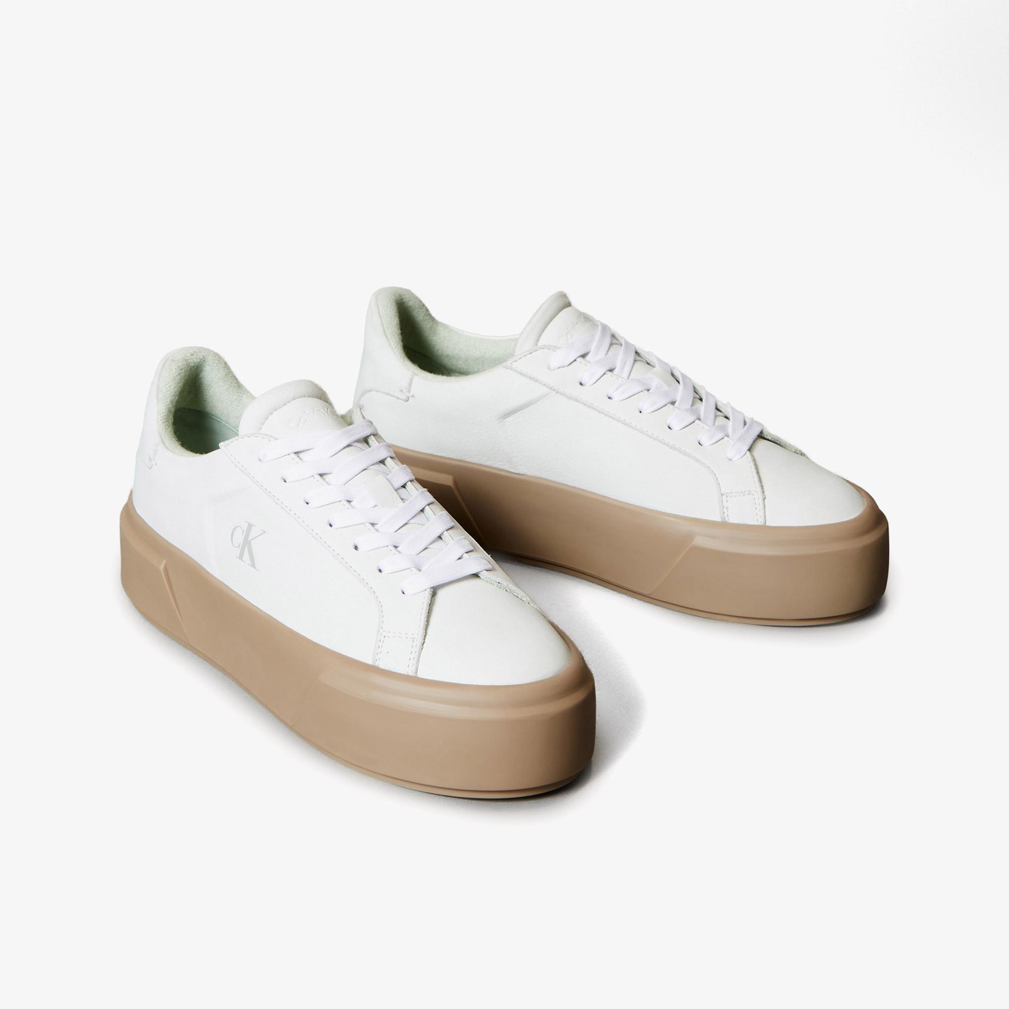 Calvin Klein Flatform Lace Up Kadın Beyaz Sneaker