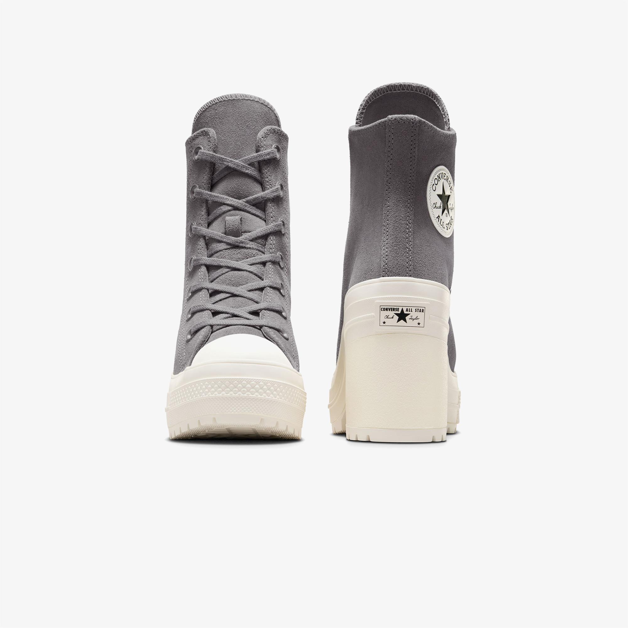 Converse Chuck 70 De Luxe Heel Unisex Gri Deri Platform Sneaker