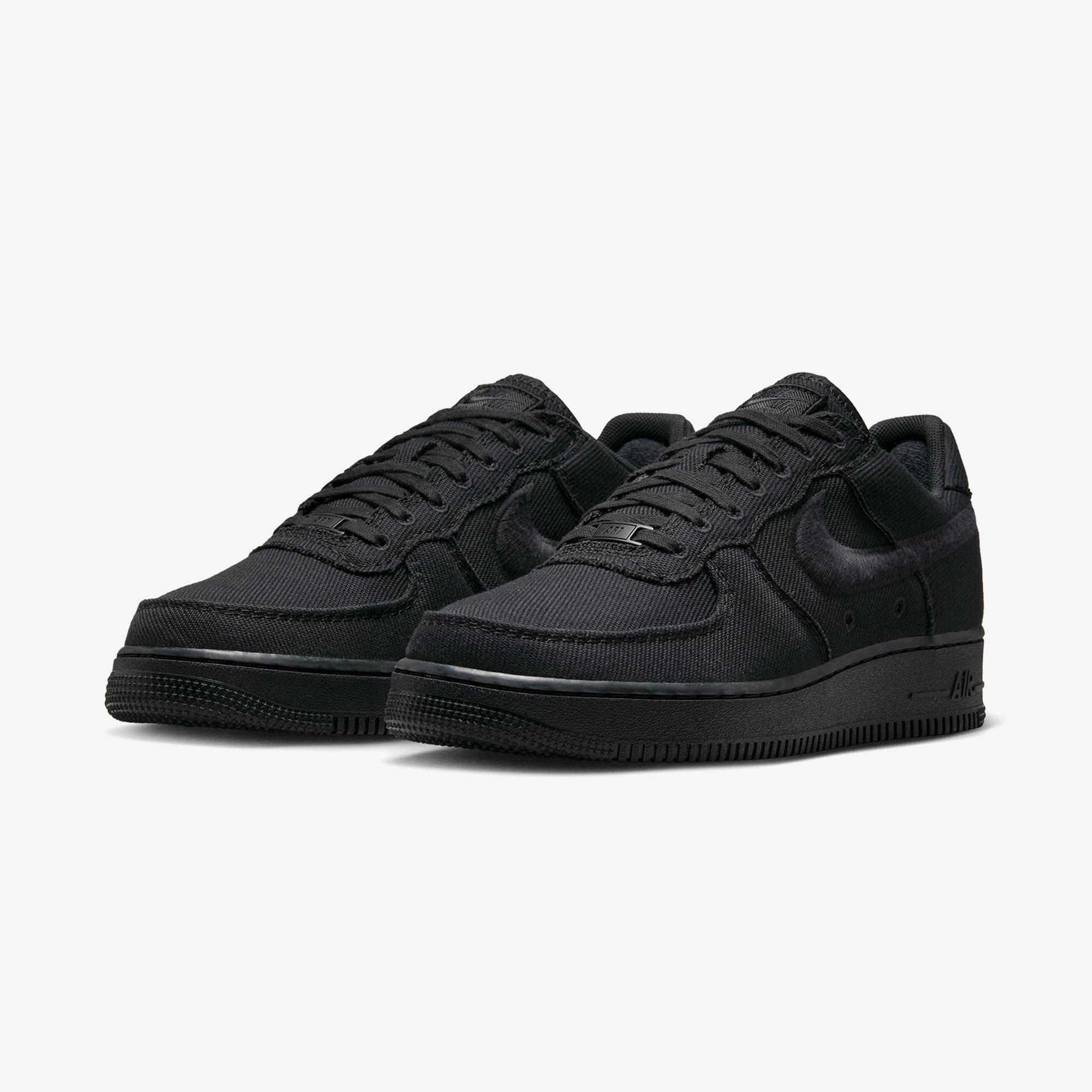 Nike Air Force 1 Low Canvas Erkek Siyah Spor Ayakkabı