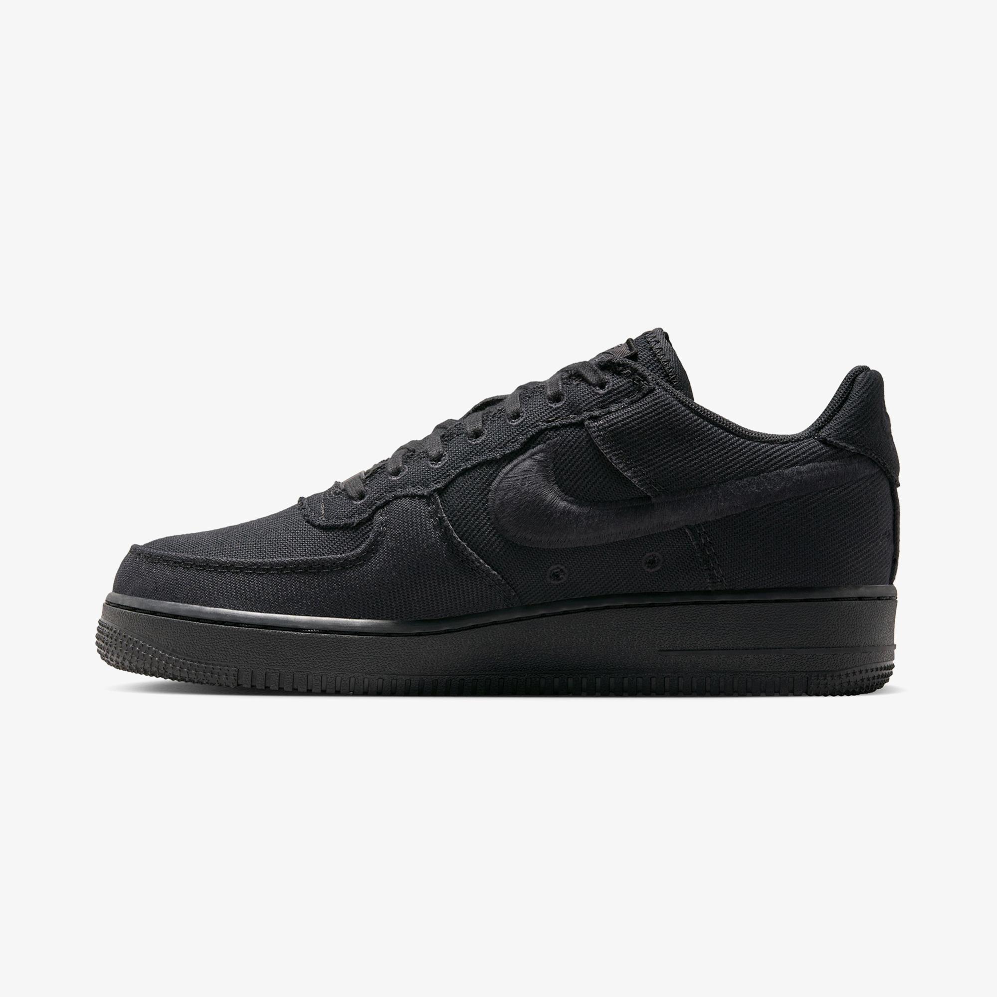 Nike Air Force 1 Low Canvas Erkek Siyah Spor Ayakkabı