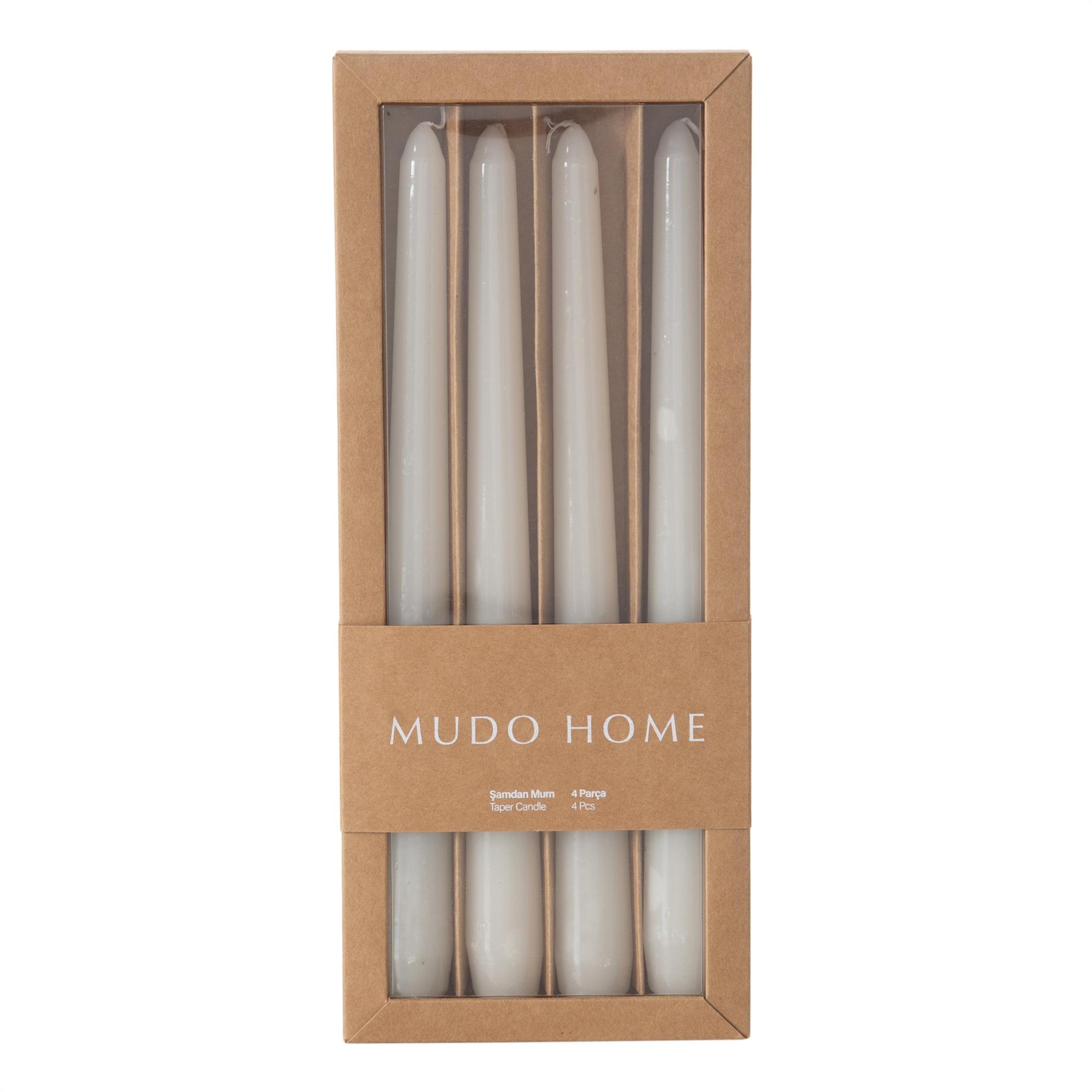 4LÜ ŞAMDAN MUM KREM 25CM