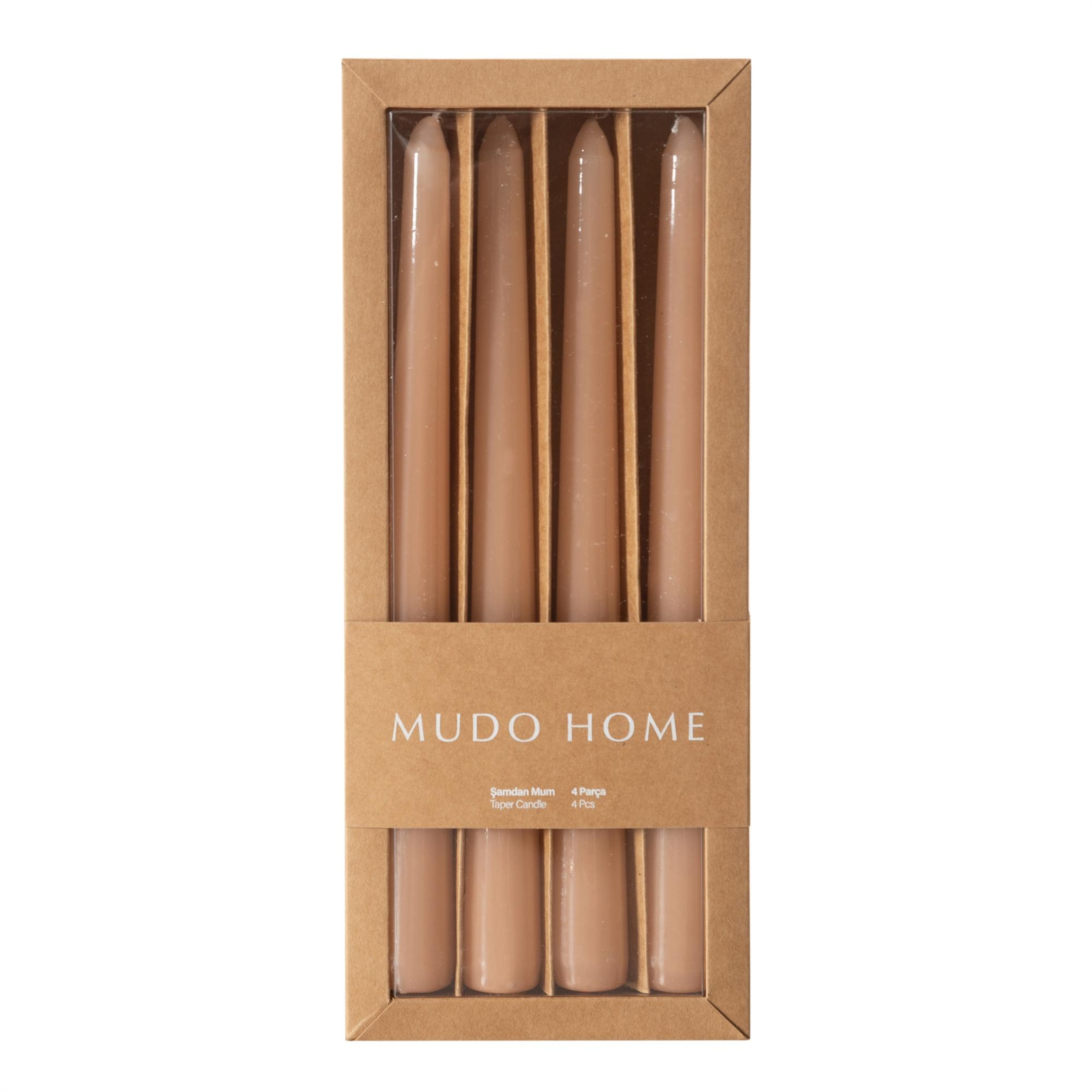 4LÜ ŞAMDAN MUM BEJ 25CM