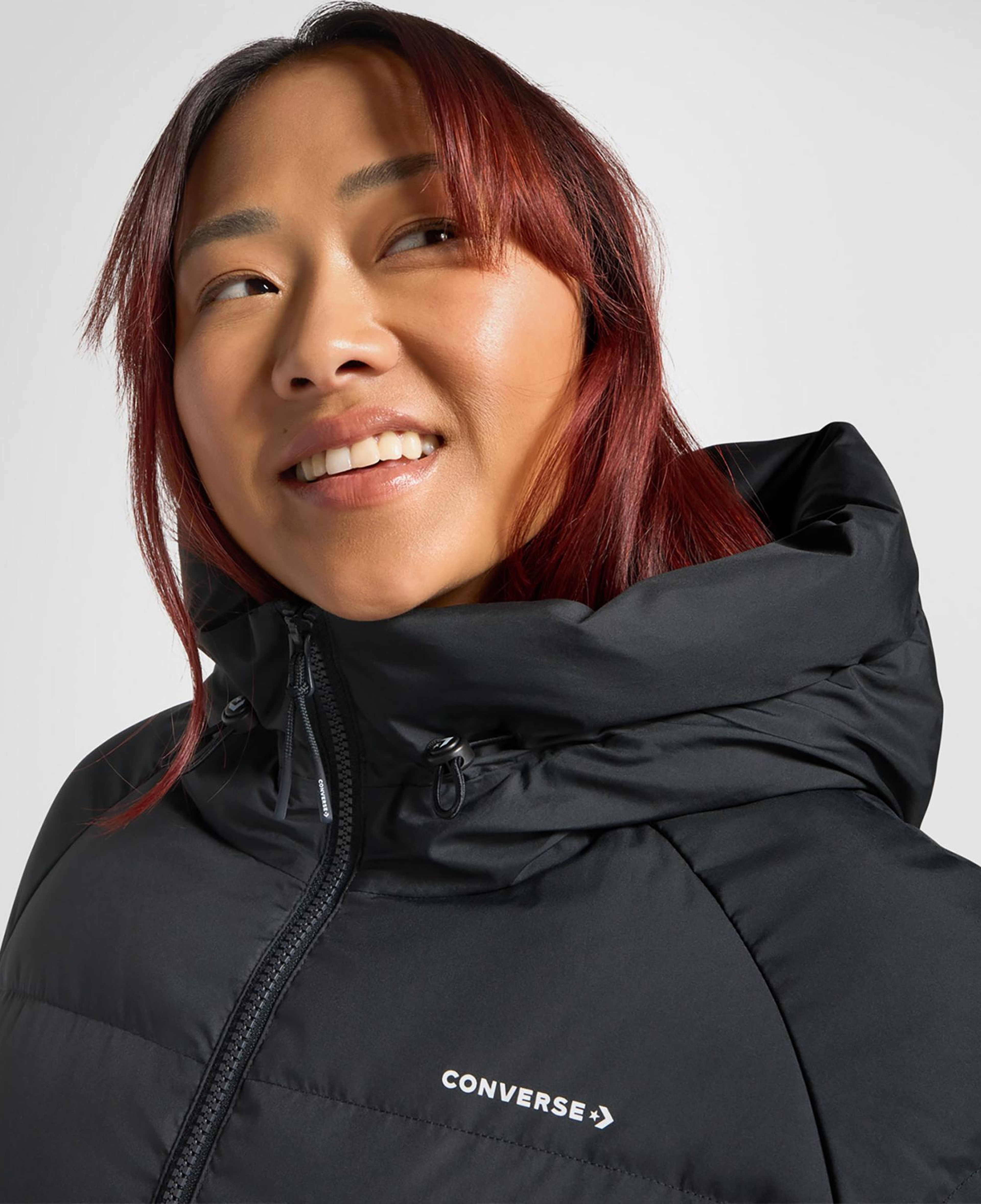 Converse Classic Kadın Kapüşonlu Siyah Ceket