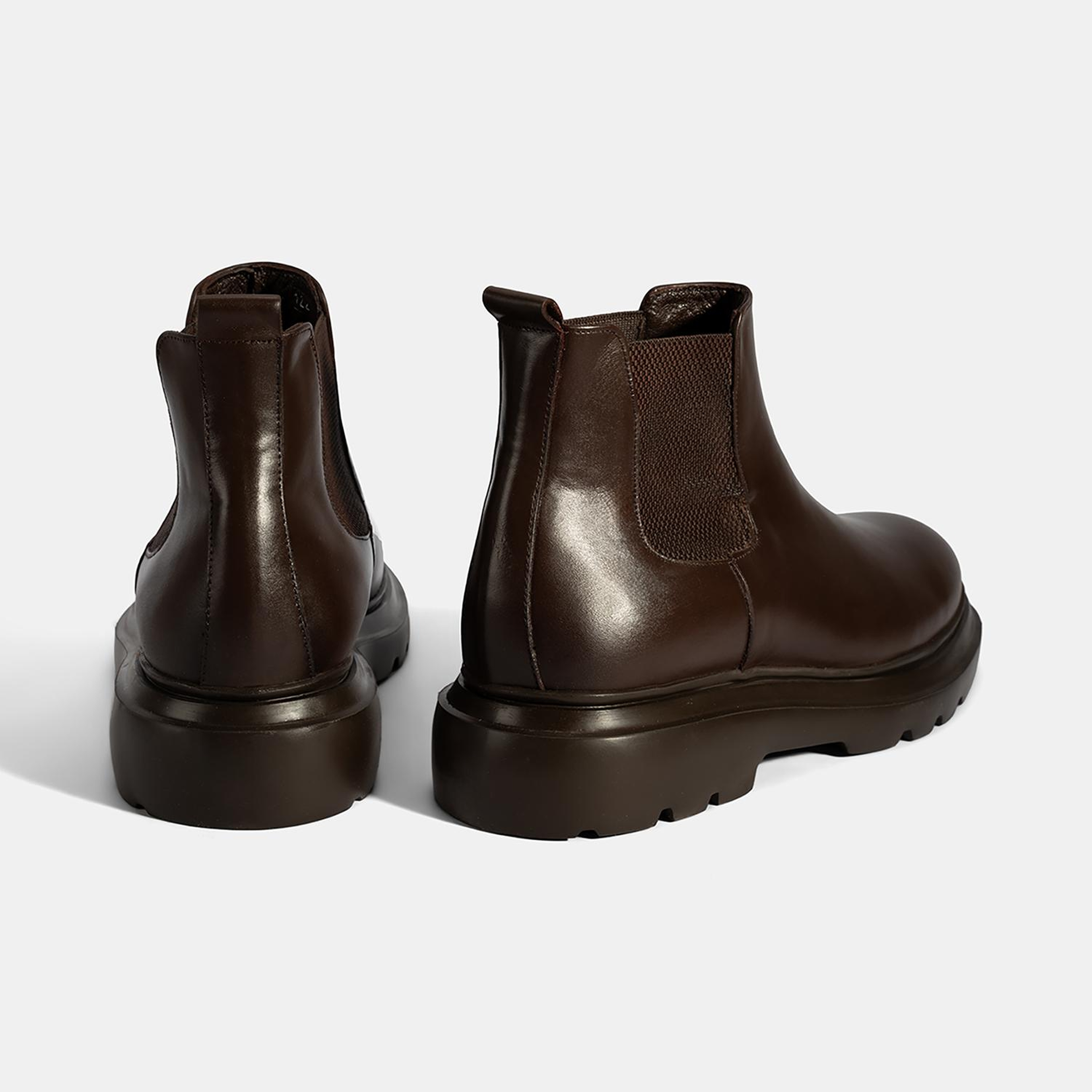 Erkek Kahve Lastikli Deri Bot