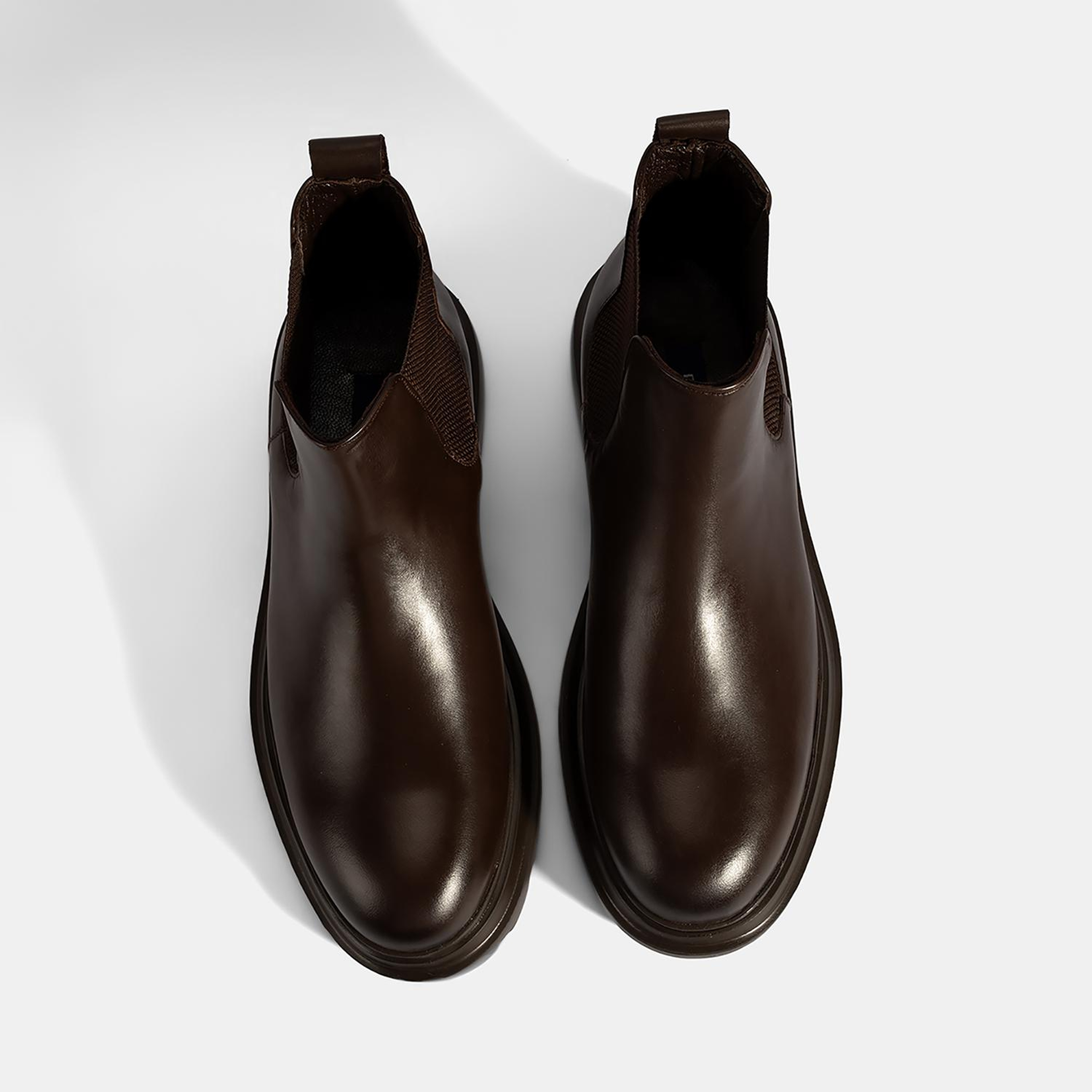 Erkek Kahve Lastikli Deri Bot