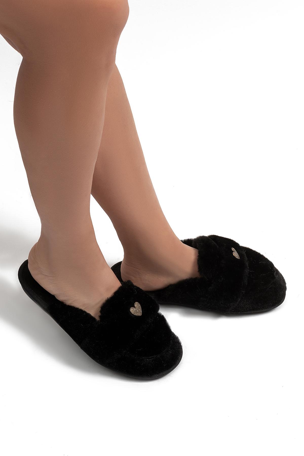 Mammy Peluş Kadın Ev Terliği Siyah 37/41