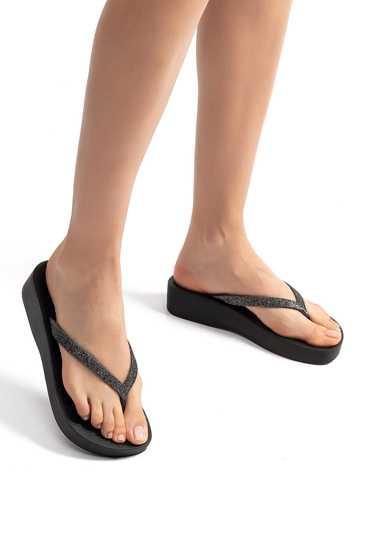 Mesh Chic Kadın Parmak Arası Terlik Siyah 35/42