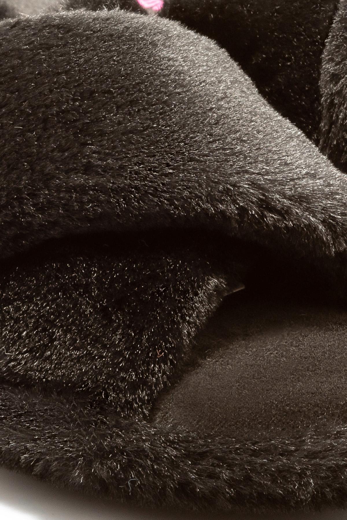 Çapraz Peluş Kadın Ev Terliği Siyah 36/41