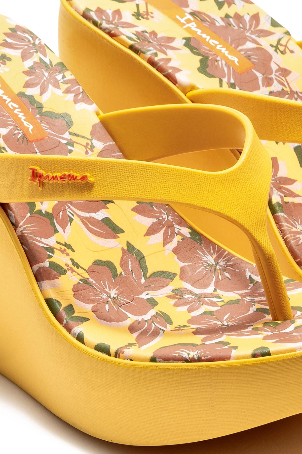 Aloha Topuklu Kadın Parmak Arası Terlik Sarı 35/40