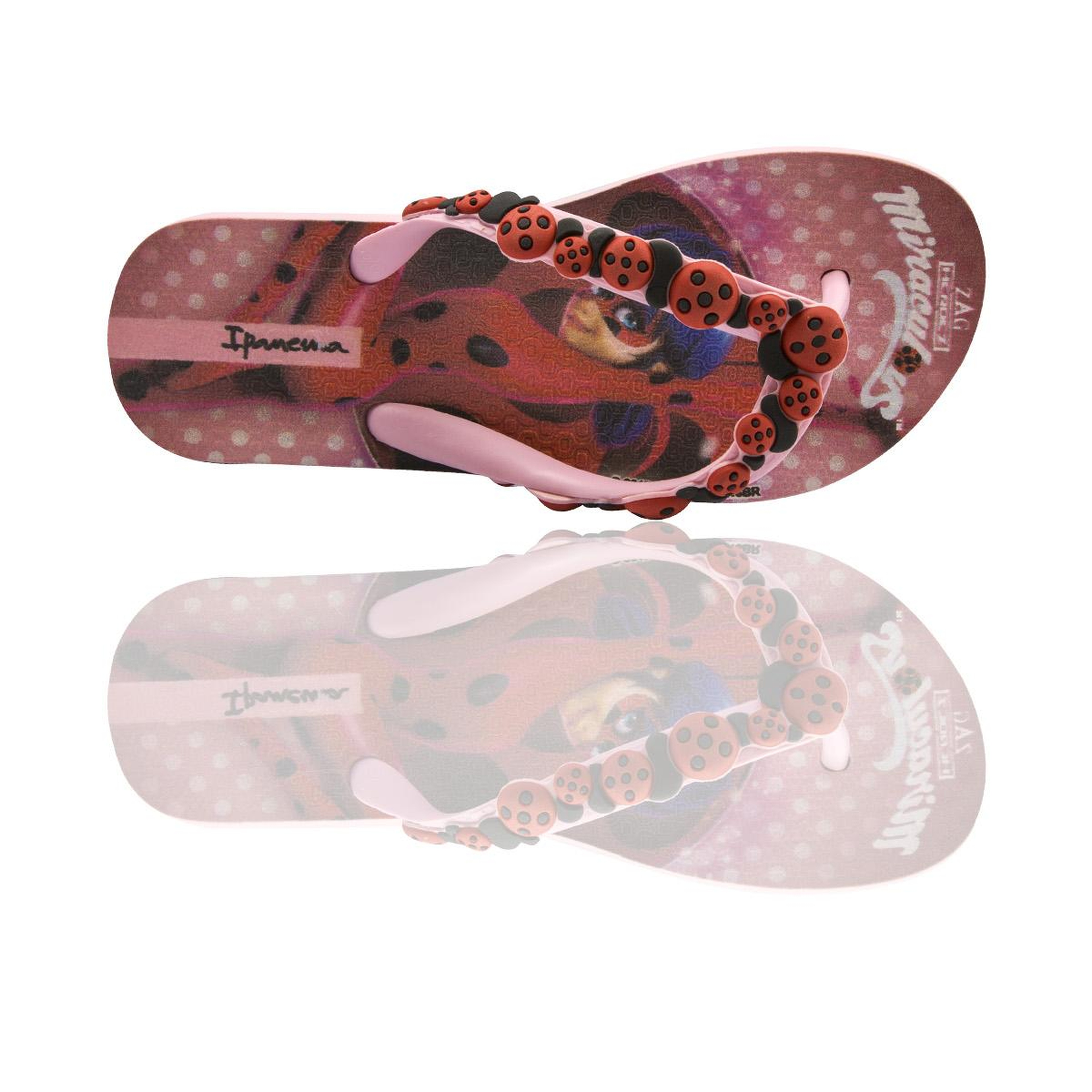 Ladybug Çocuk Parmak Arası Terlik Pembe Kırmızı 30/35