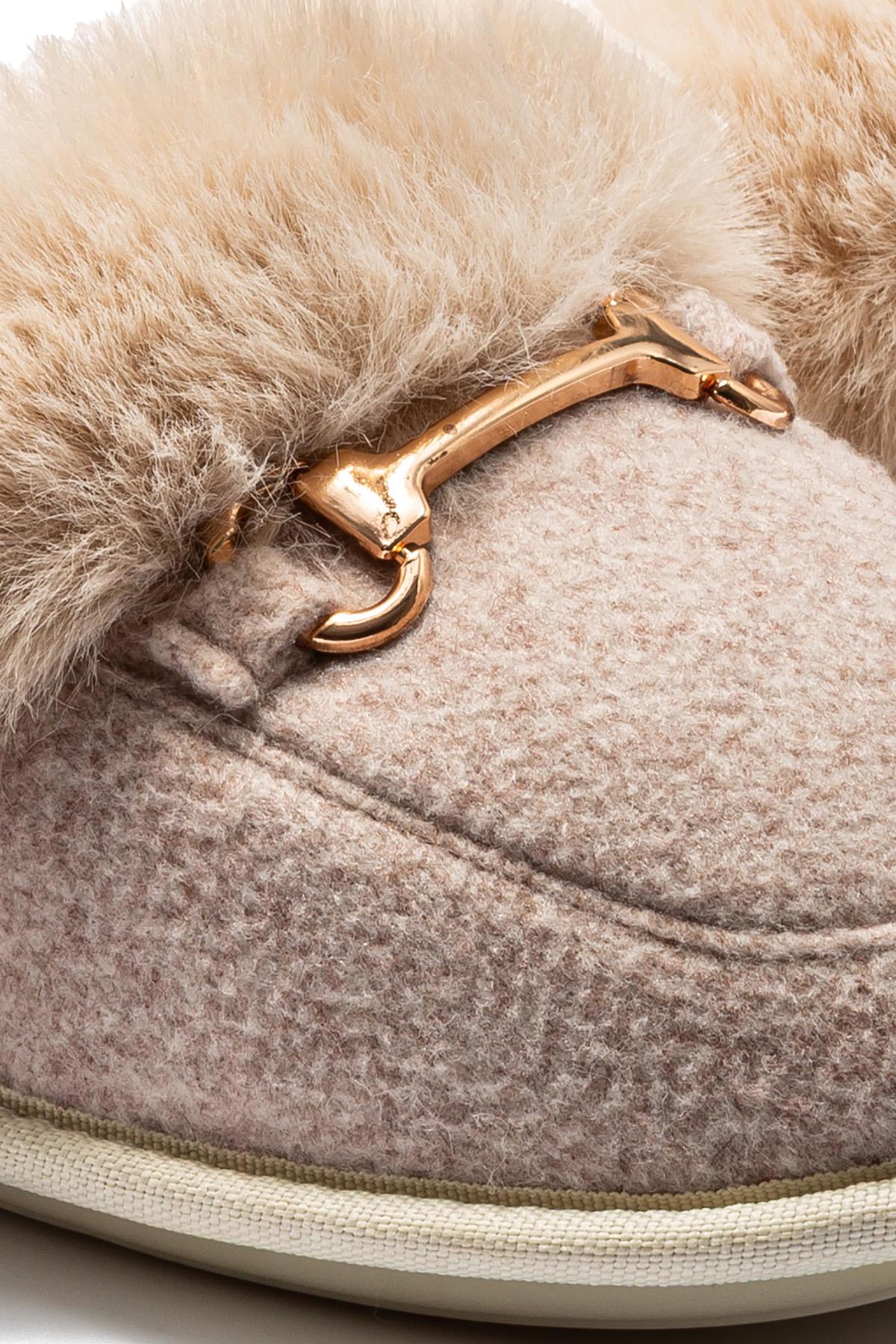 Ania Kadın Tokalı Ev Terliği Bej 37/41