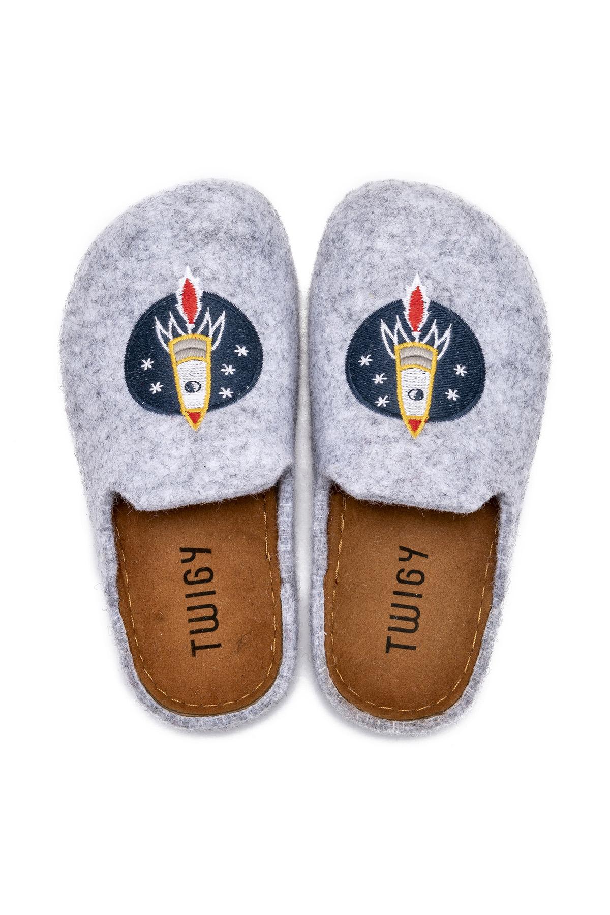 Roket Çocuk Ev Terliği Gri 30/35