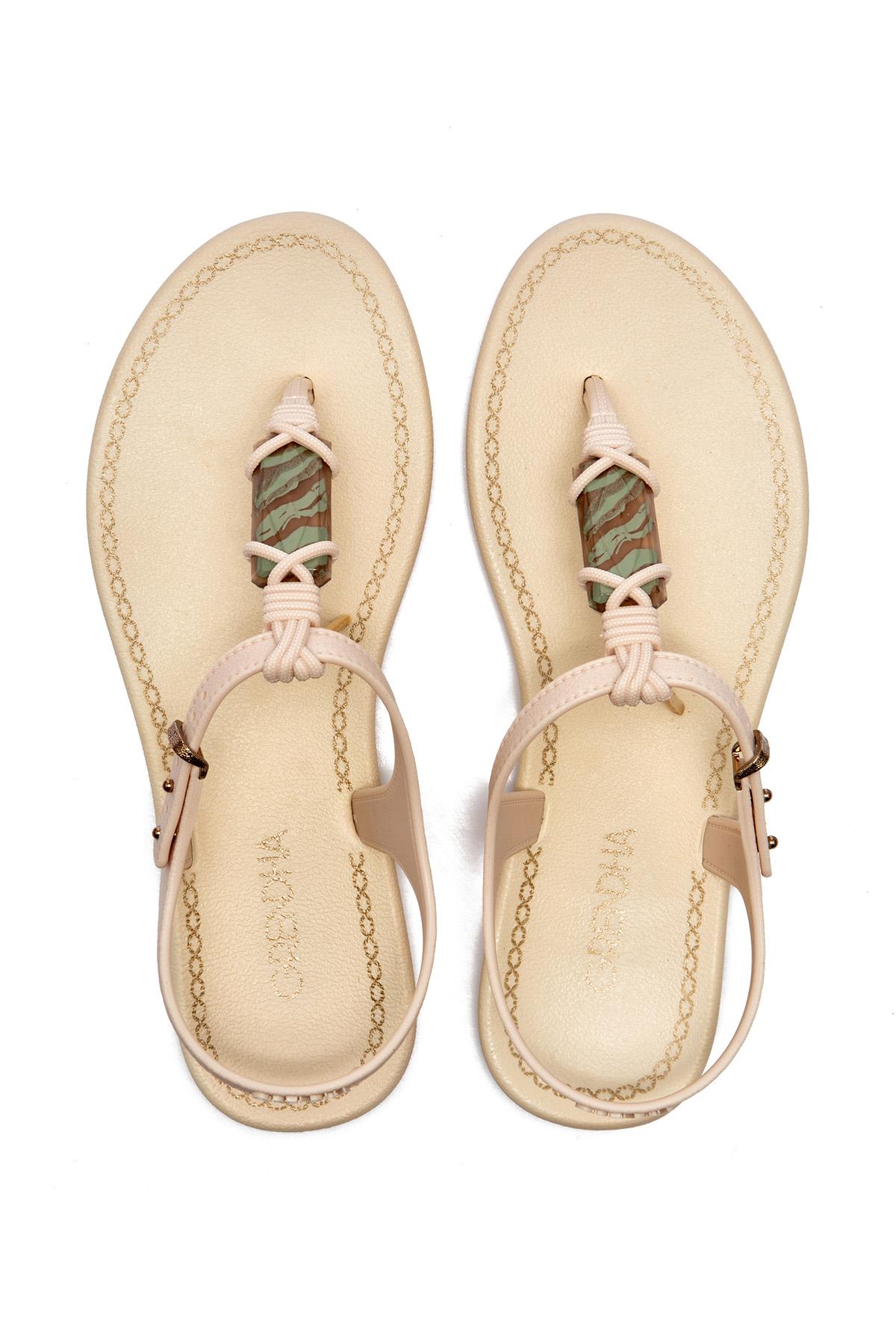 Cacau Rustıca Kadın Parmak Arası Sandalet Beyaz 35/40