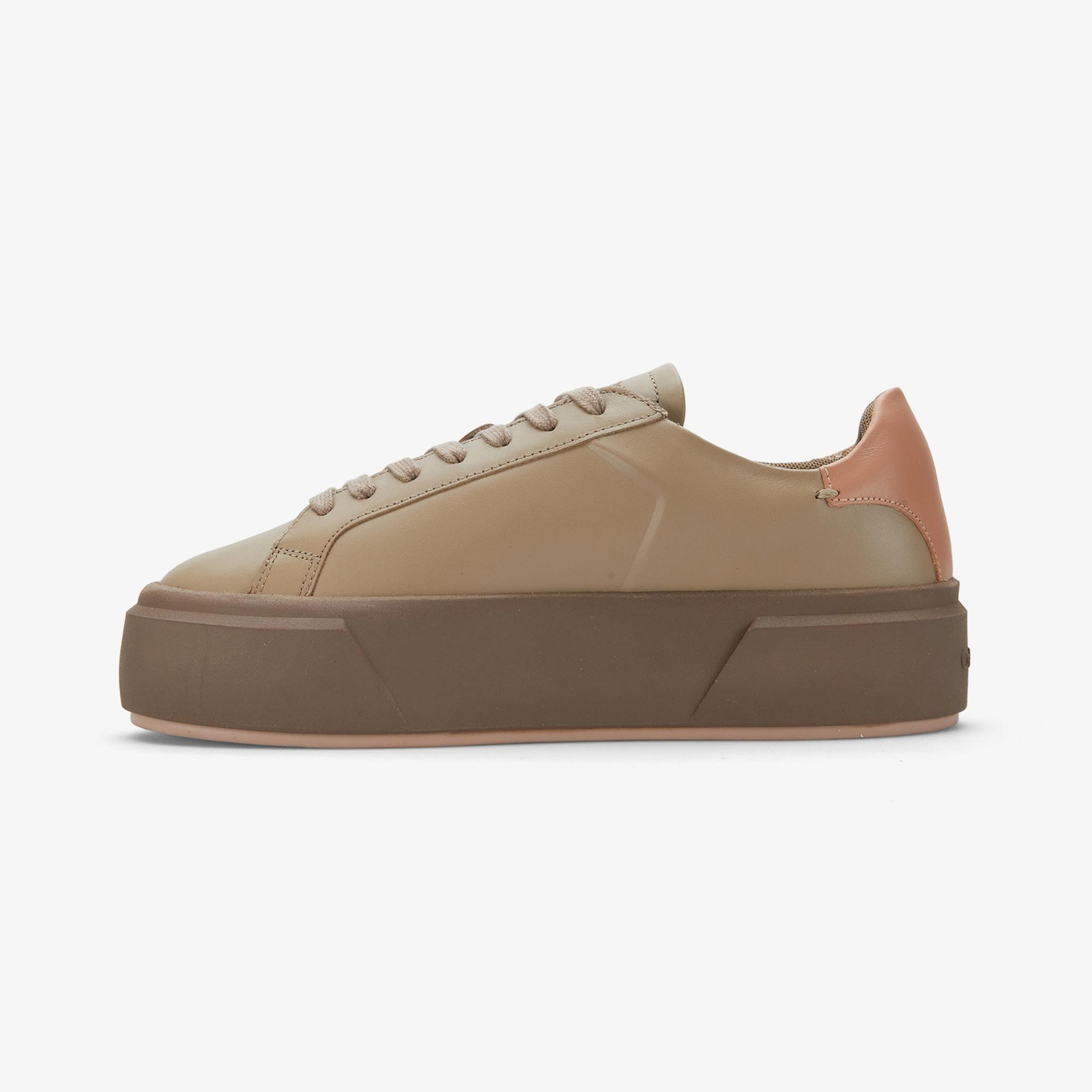 Calvin Klein Flatform Lace Up Kadın Bej Sneaker