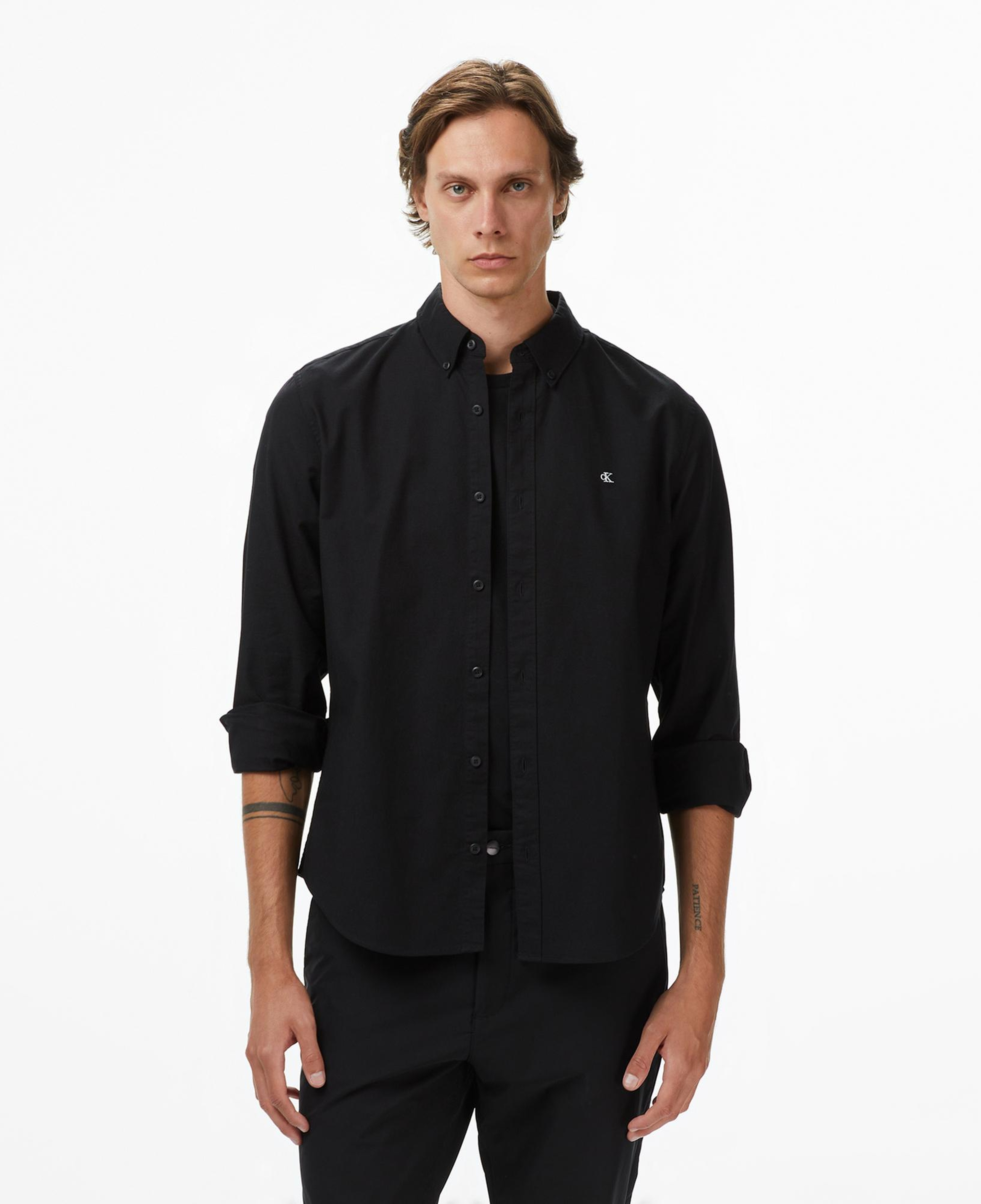 Calvin Klein Solid Oxford Classic Erkek Siyah Gömlek