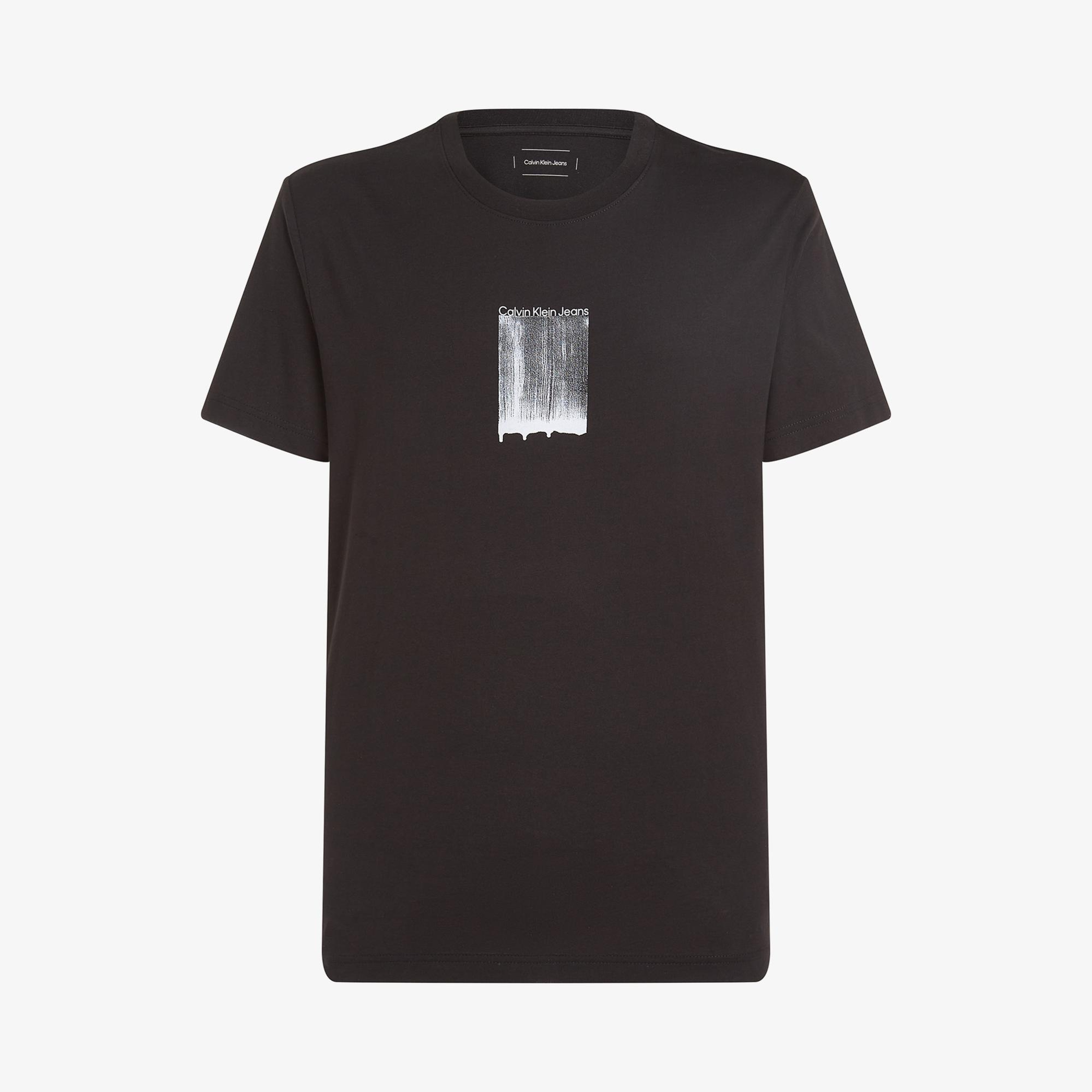 Calvin Klein Brush Stroke Graphic Erkek Siyah T-Shirt