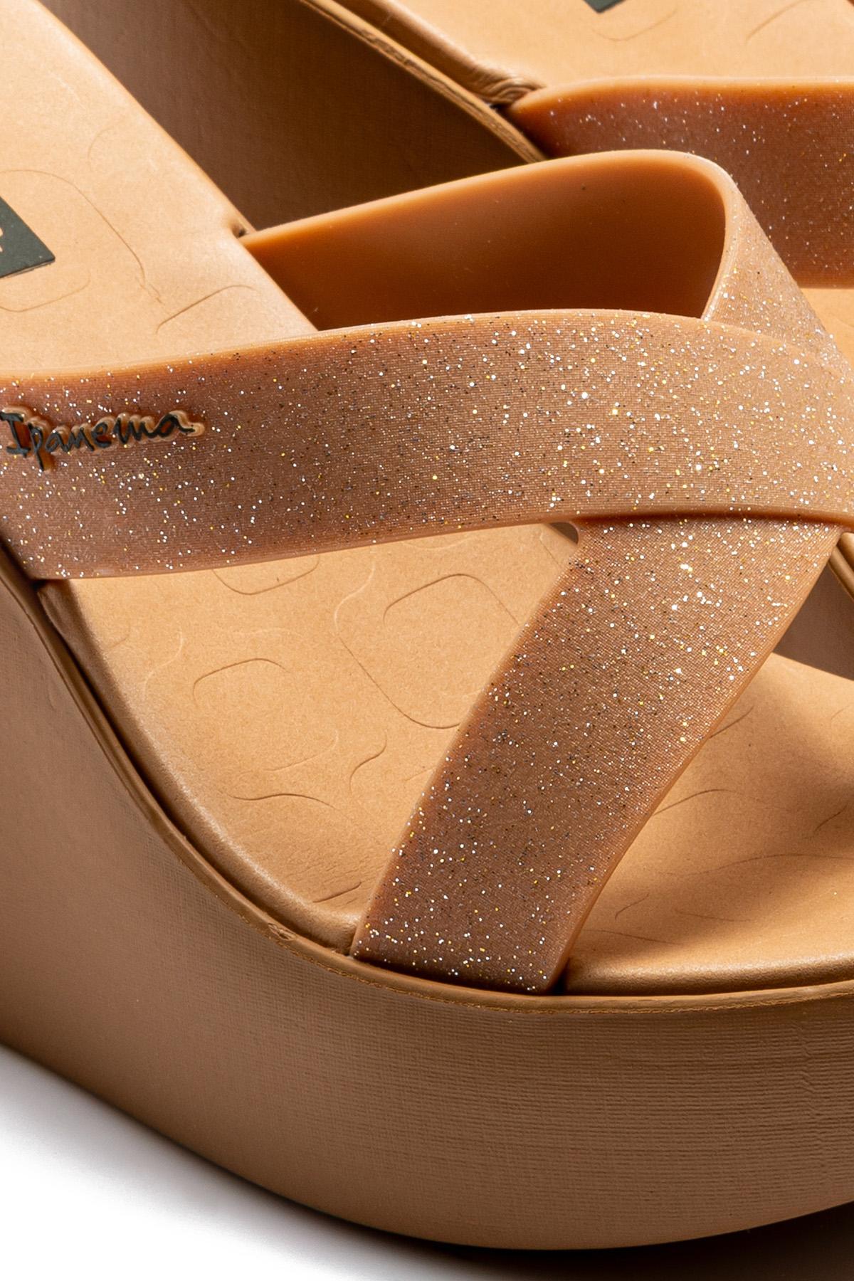 High Fashion Slide Topuklu Kadın Terlik Bej 35/40